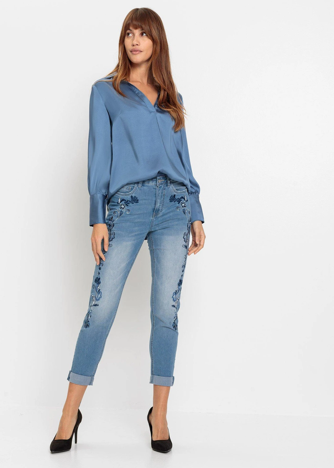 Jean slim taille mi-haute, court - 2