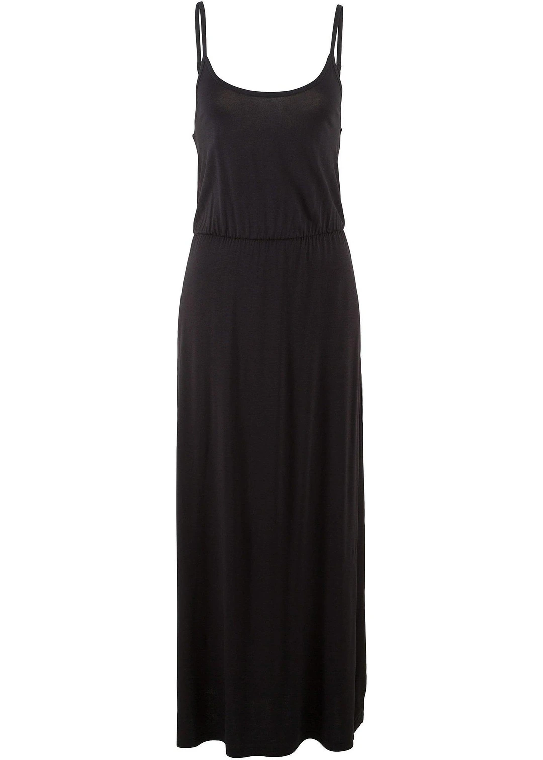 Robe longue, cintrée et fluide en viscose extensible