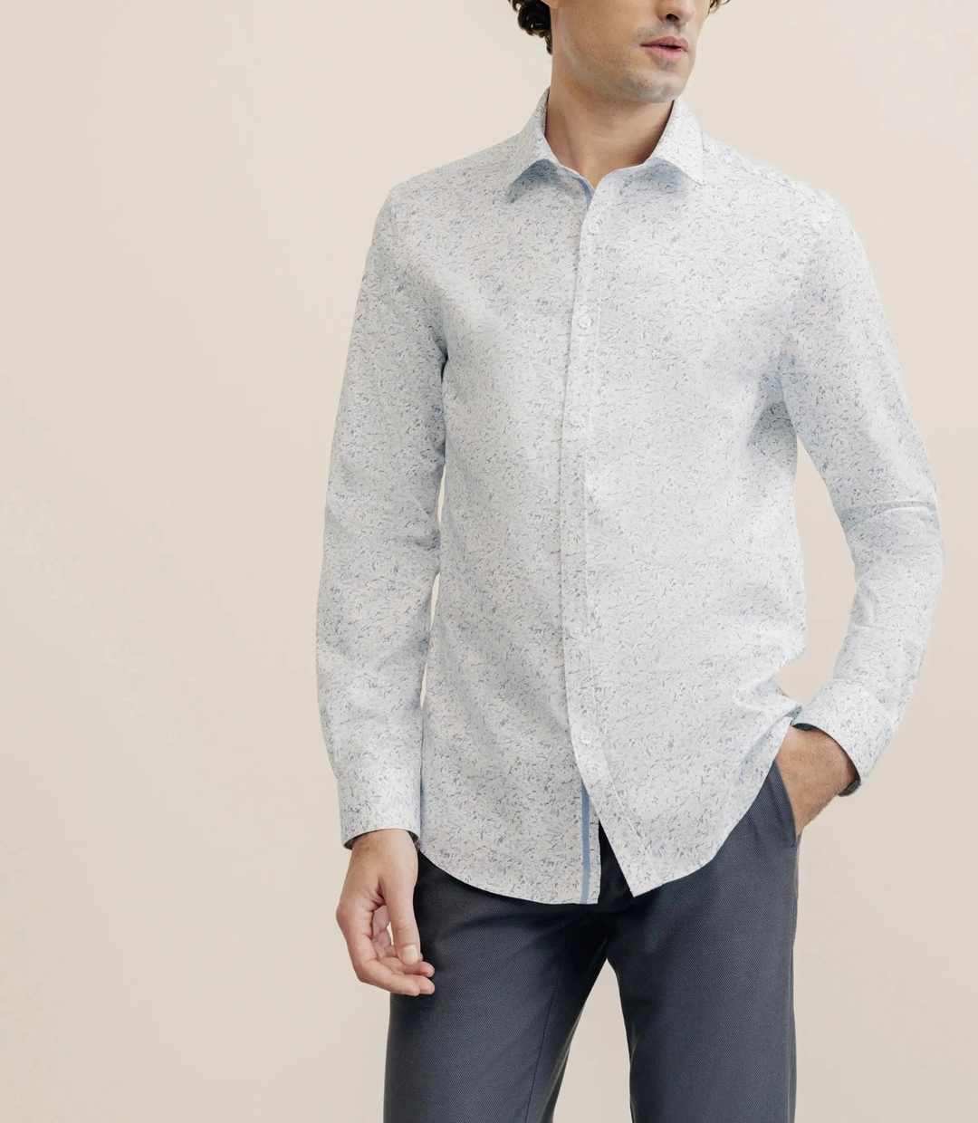 IZAC - Chemise casual imprimée bleue