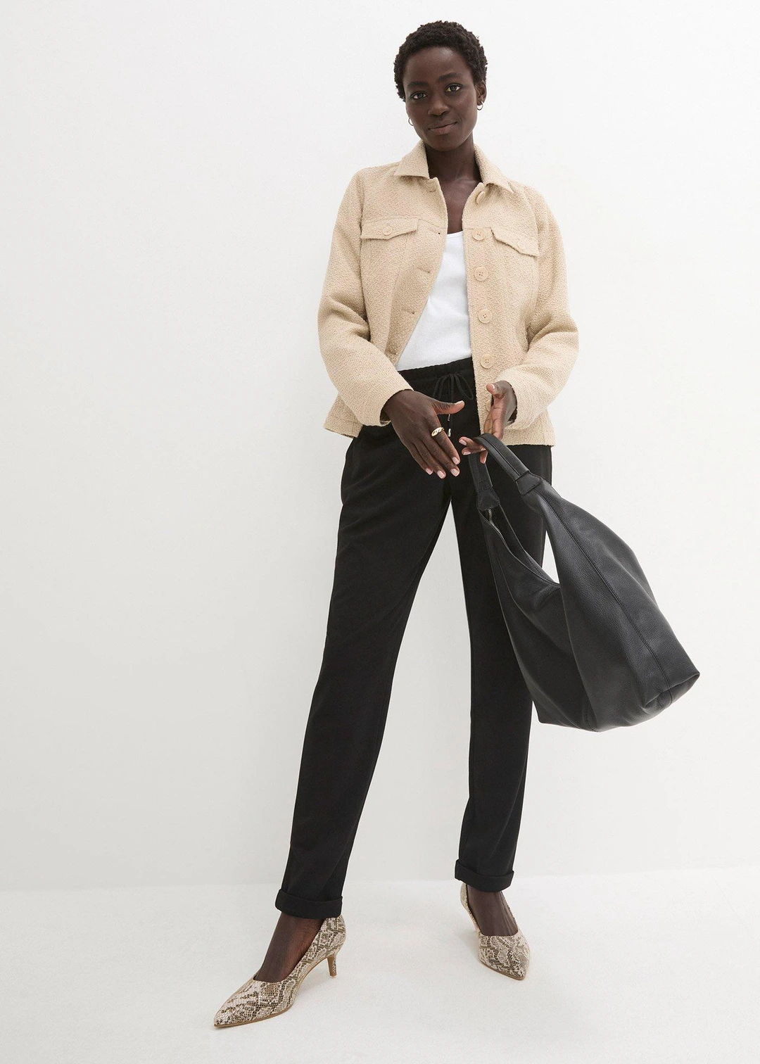 Pantalon à taille élastiquée en Punto di Roma confortable - 2
