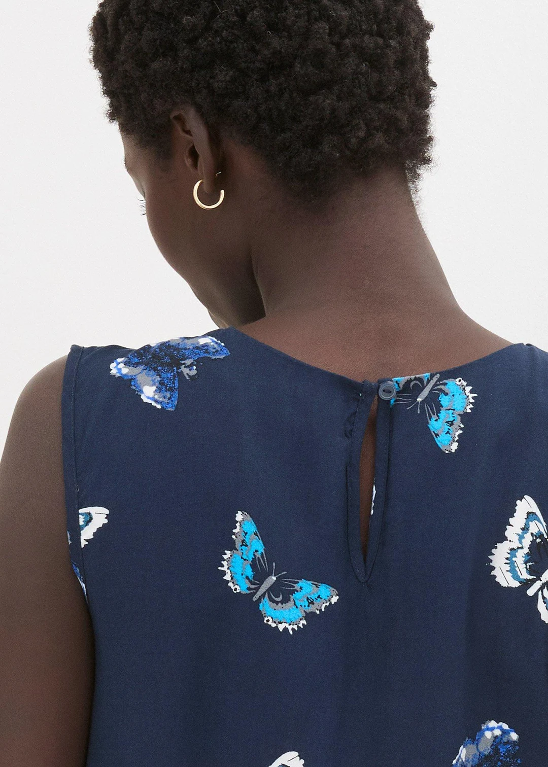 Blouse sans manches en viscose fluide