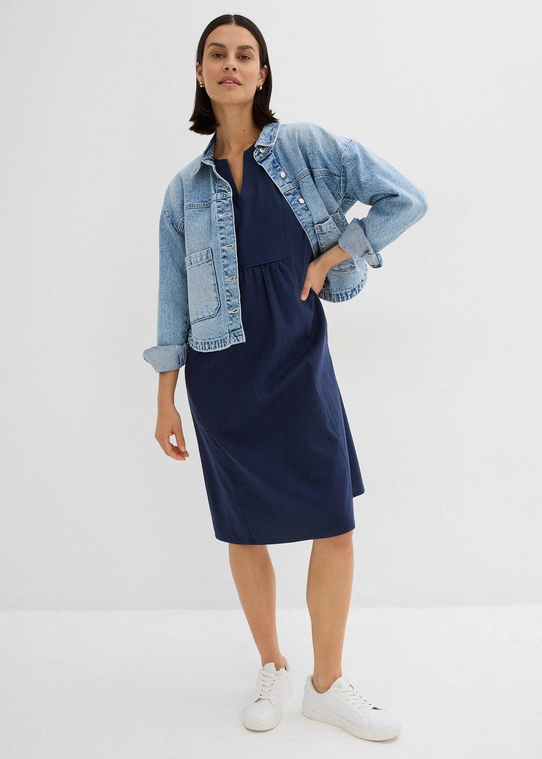 Robe-tunique à poches en lin et coton - 2