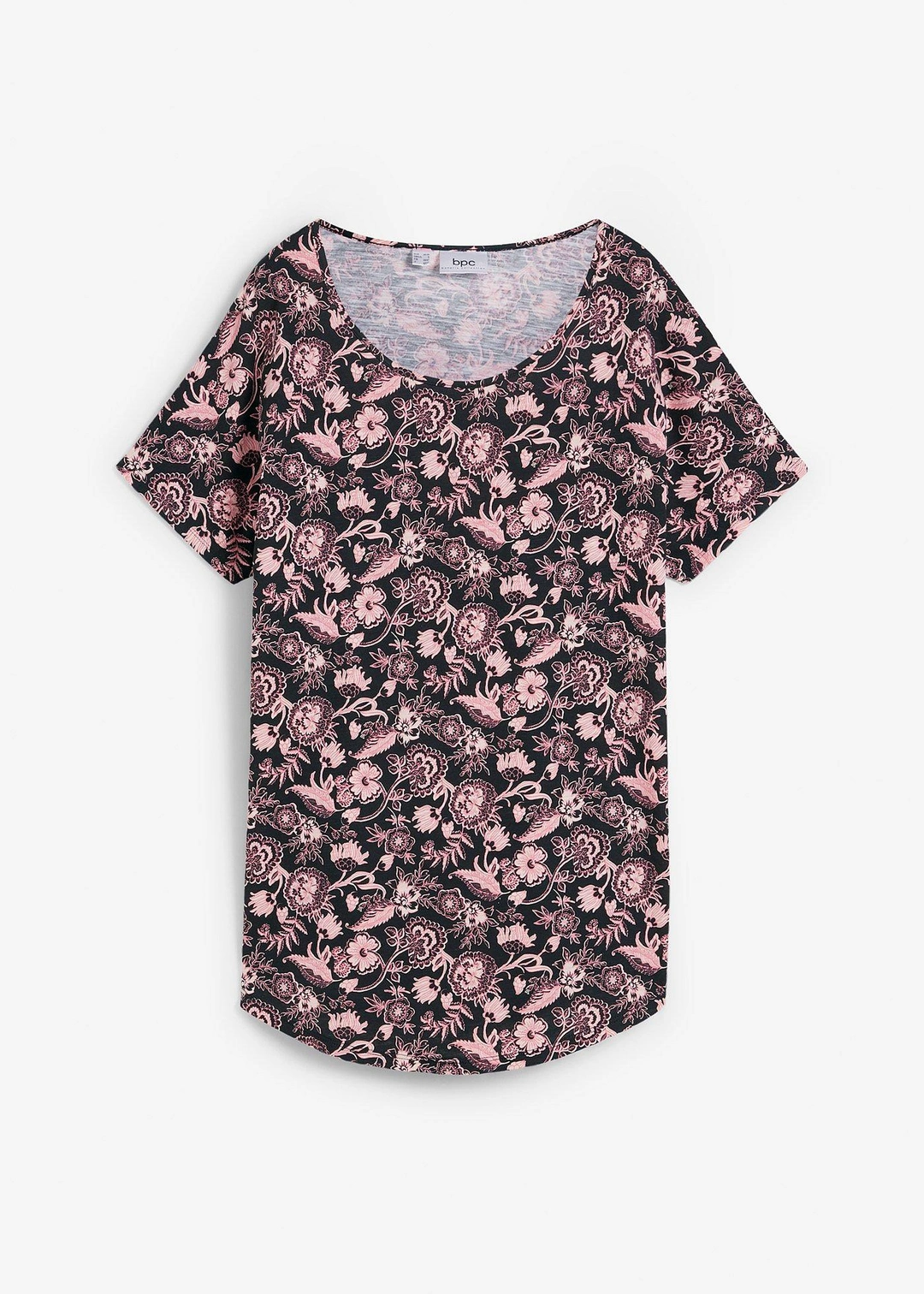T-shirt coton décontracté en fil flammé à base arrondie