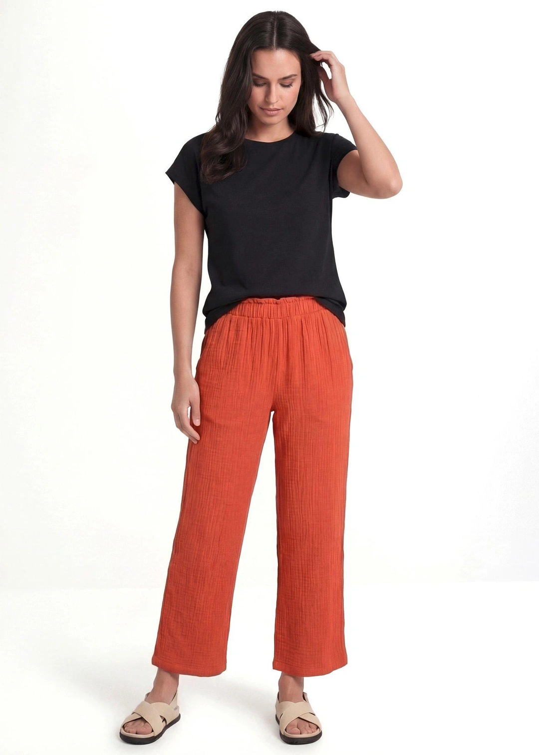 Pantalon large en gaze de coton - 2