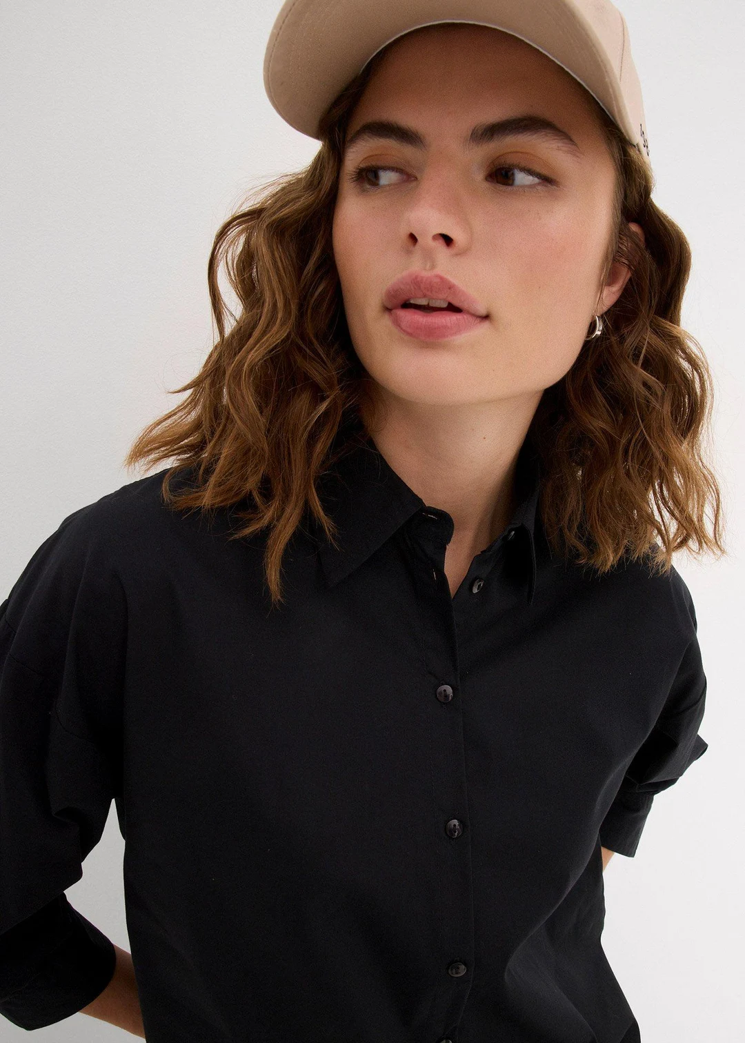 Chemisier oversize en coton, manches 3/4 - 2