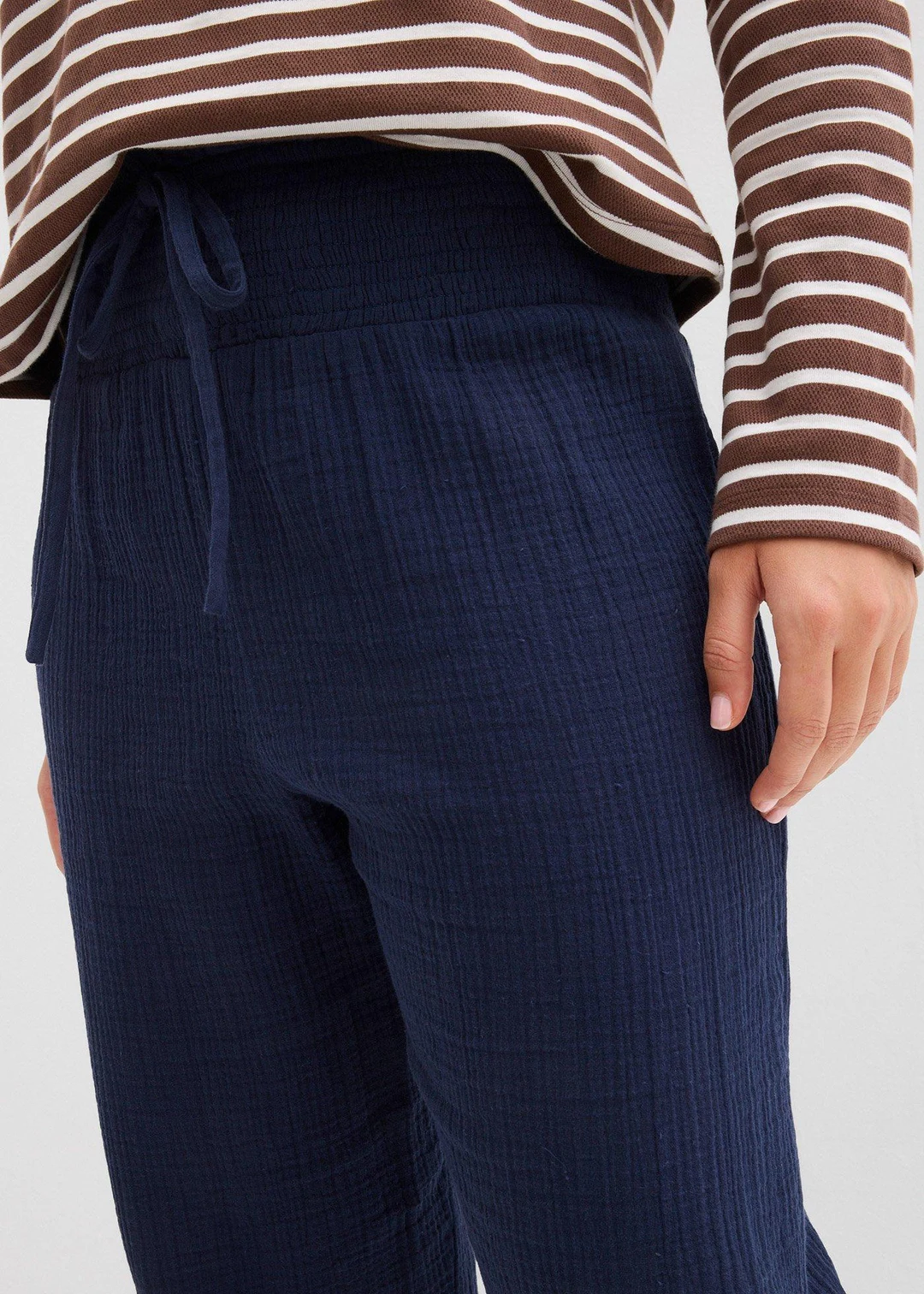 Pantalon en gaze de coton avec ceinture smockée - 3