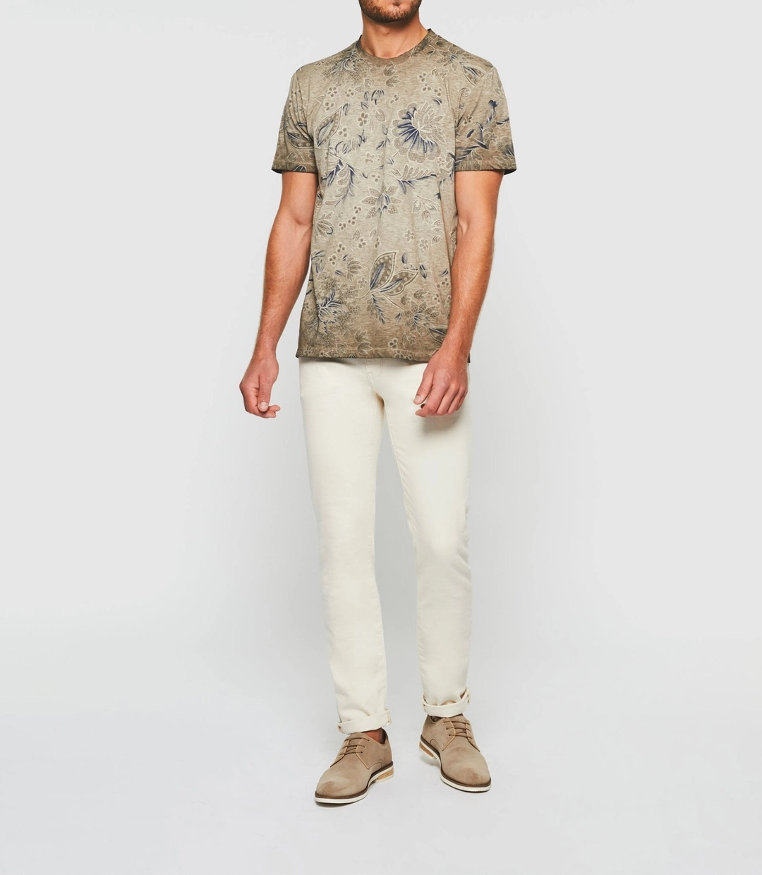IZAC - T-shirt à imprimé beige ''Guerric''
