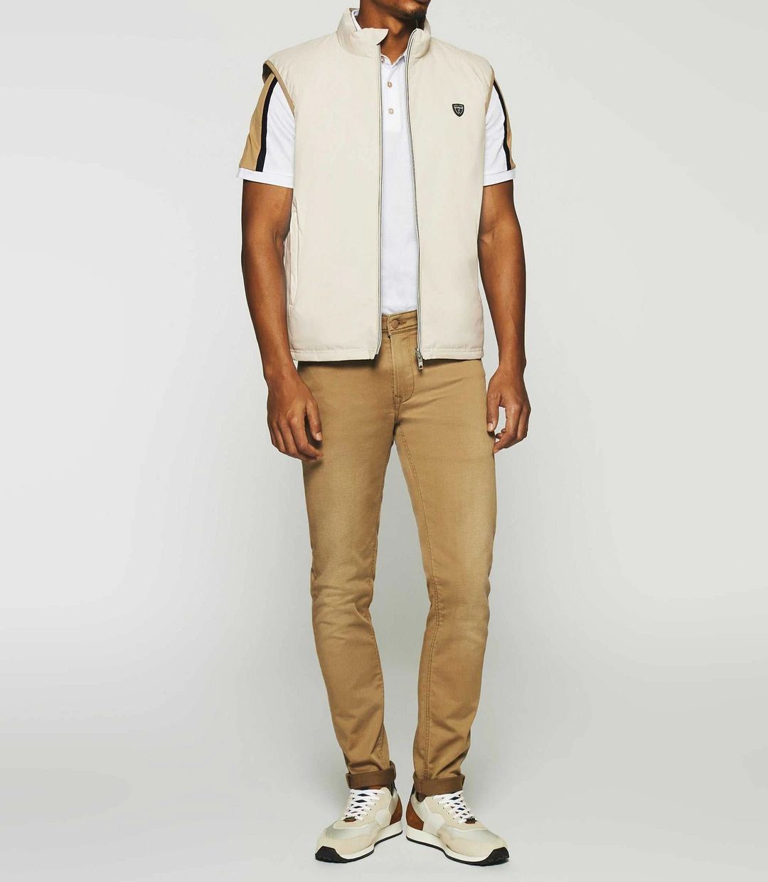 IZAC - Doudoune sans manches réversible beige clair et beige foncé RENAN