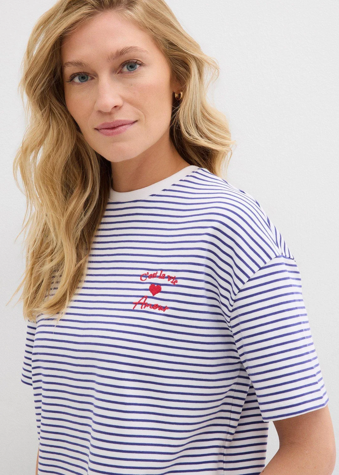 T-shirt rayé avec broderie - 3