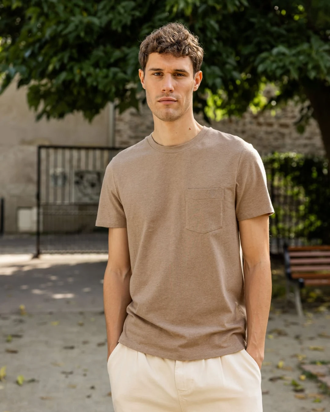 T-shirt vert menthe coton - OLONNE