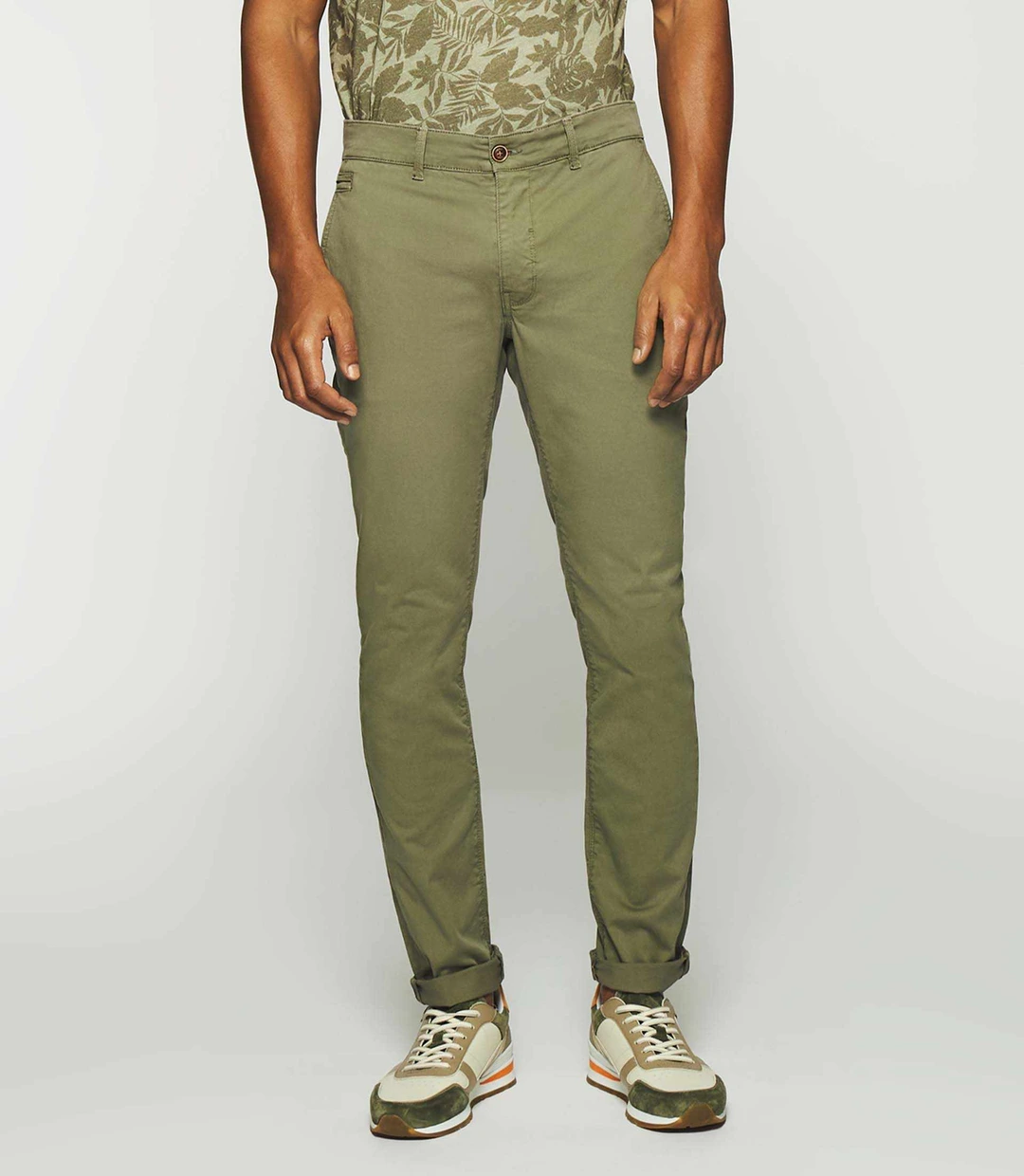 IZAC - Pantalon slack slim kaki clair