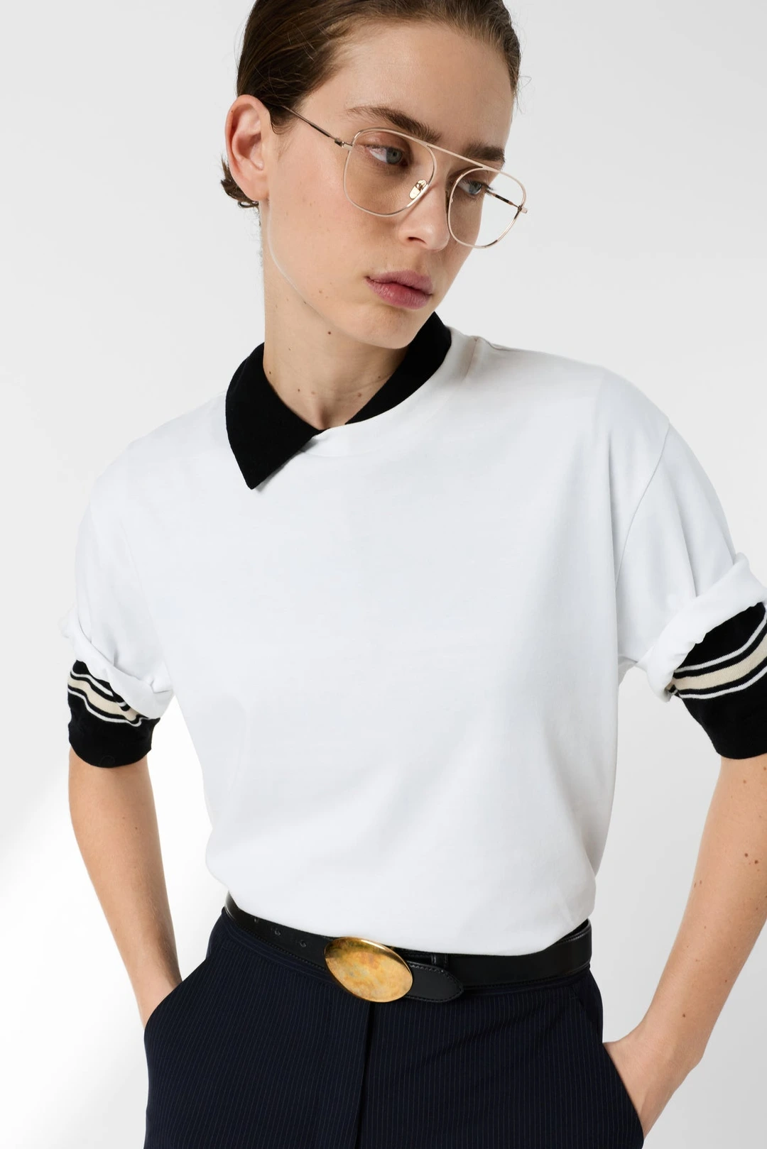 T-shirt uni en coton - MAYAE - Marron