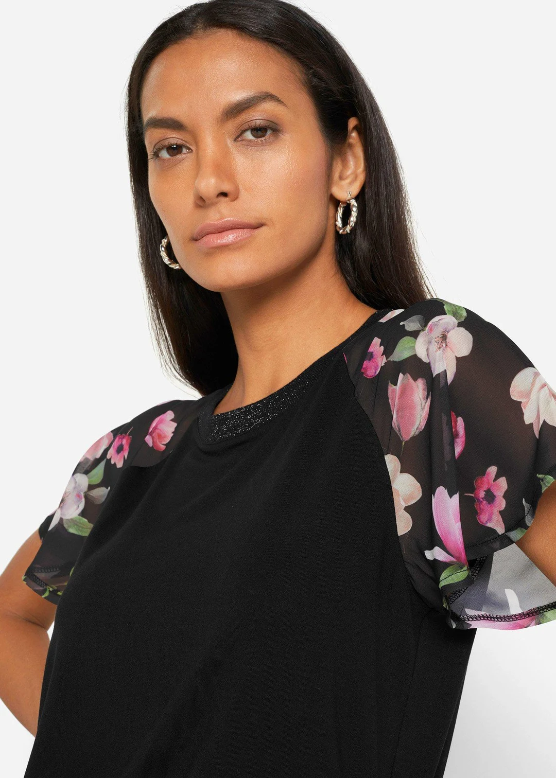 T-shirt avec manches en mousseline