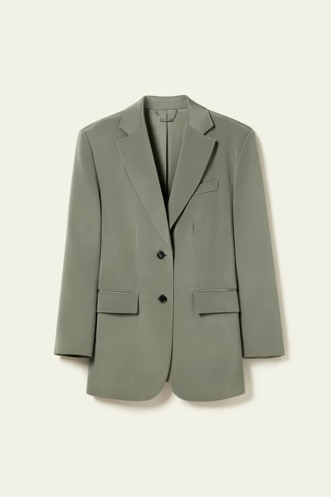 LILYSILK Blazer Oversize Épaules Rembourrées Femme Crêpe Soie Extensible Élégant Décontracté Feuille de Thé XL