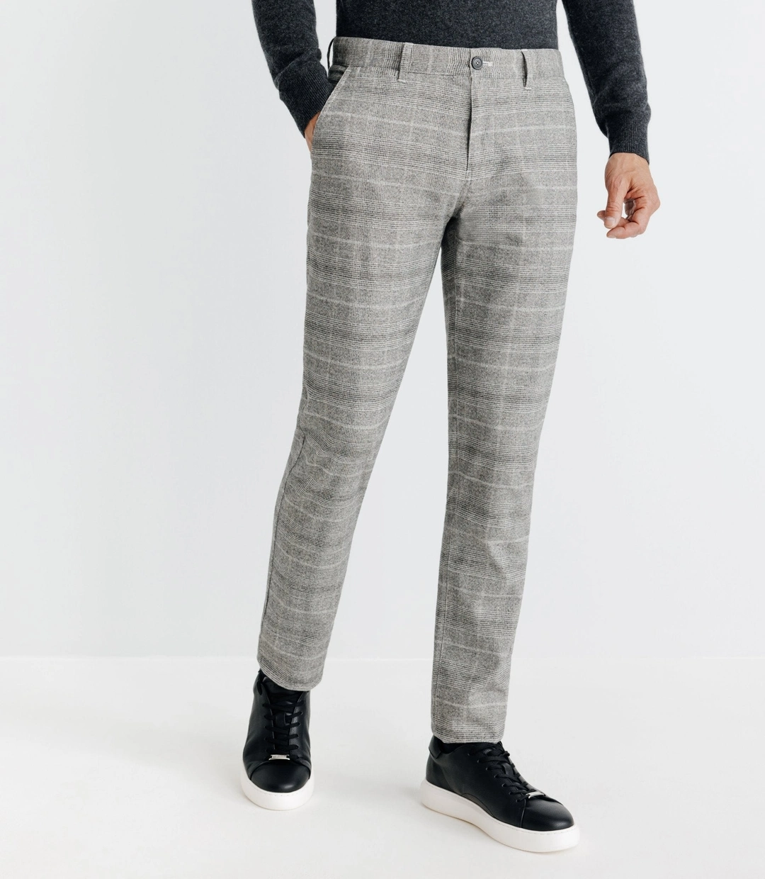 IZAC - Pantalon chino à carreaux gris
