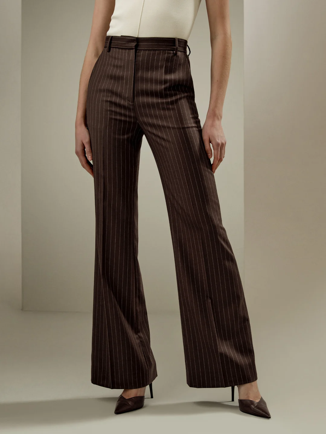 LILYSILK Pantalon En Soie Femme Café Foncé Style Vintage, Élégant Et Élégant Mélange De Laine Et De Soie Léger Et Résistant Aux Rides 38