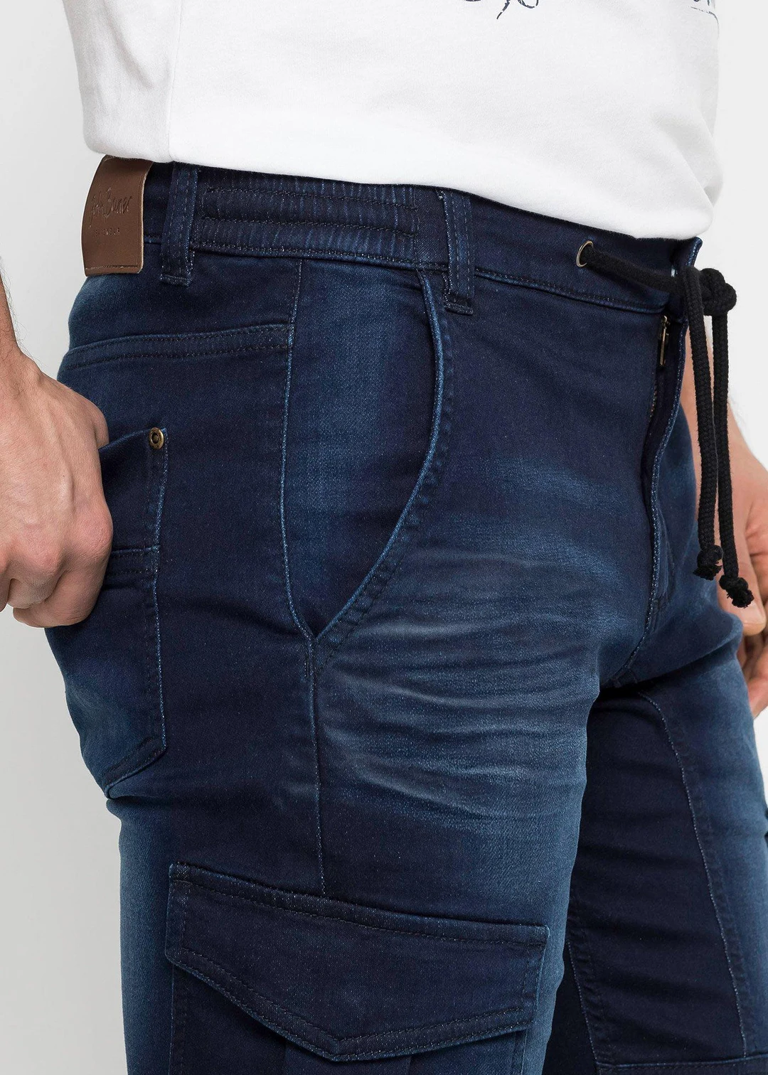 Bermuda en sweat effet jean, regular