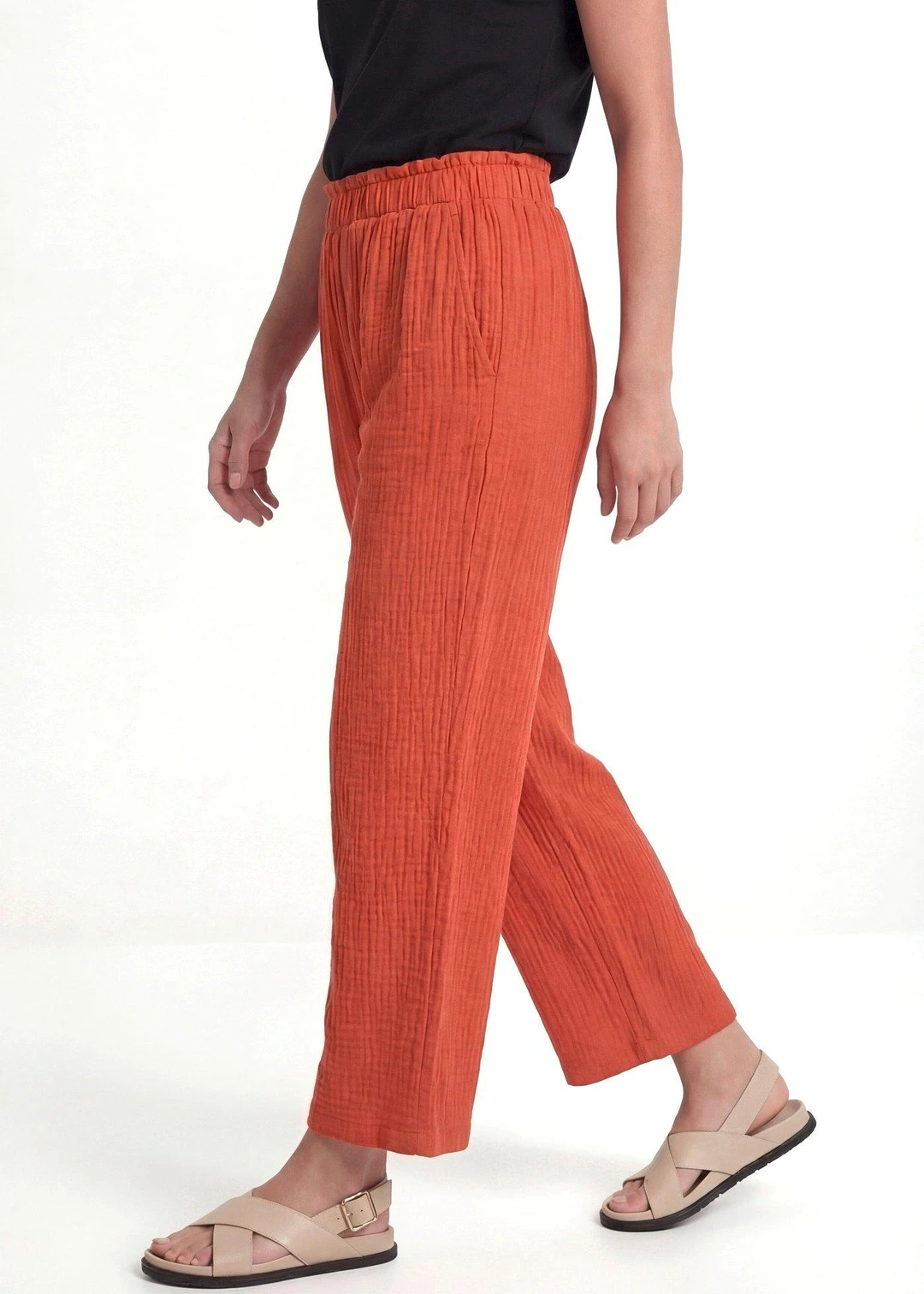 Pantalon large en gaze de coton - 3