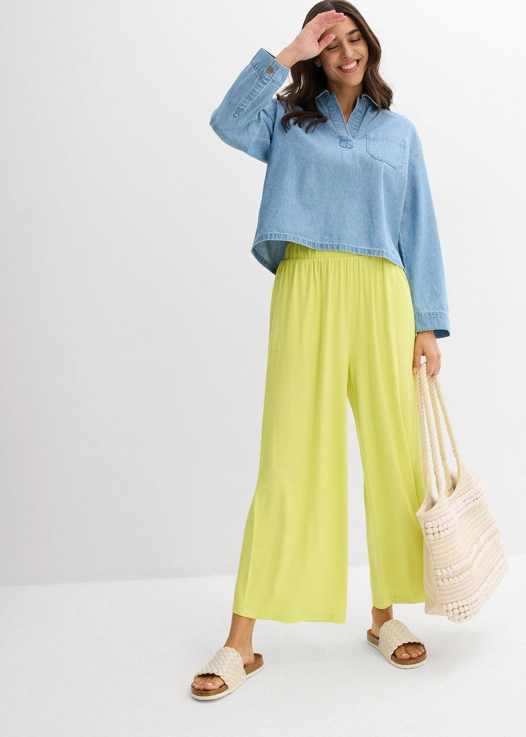 Jupe-culotte en viscose fluide