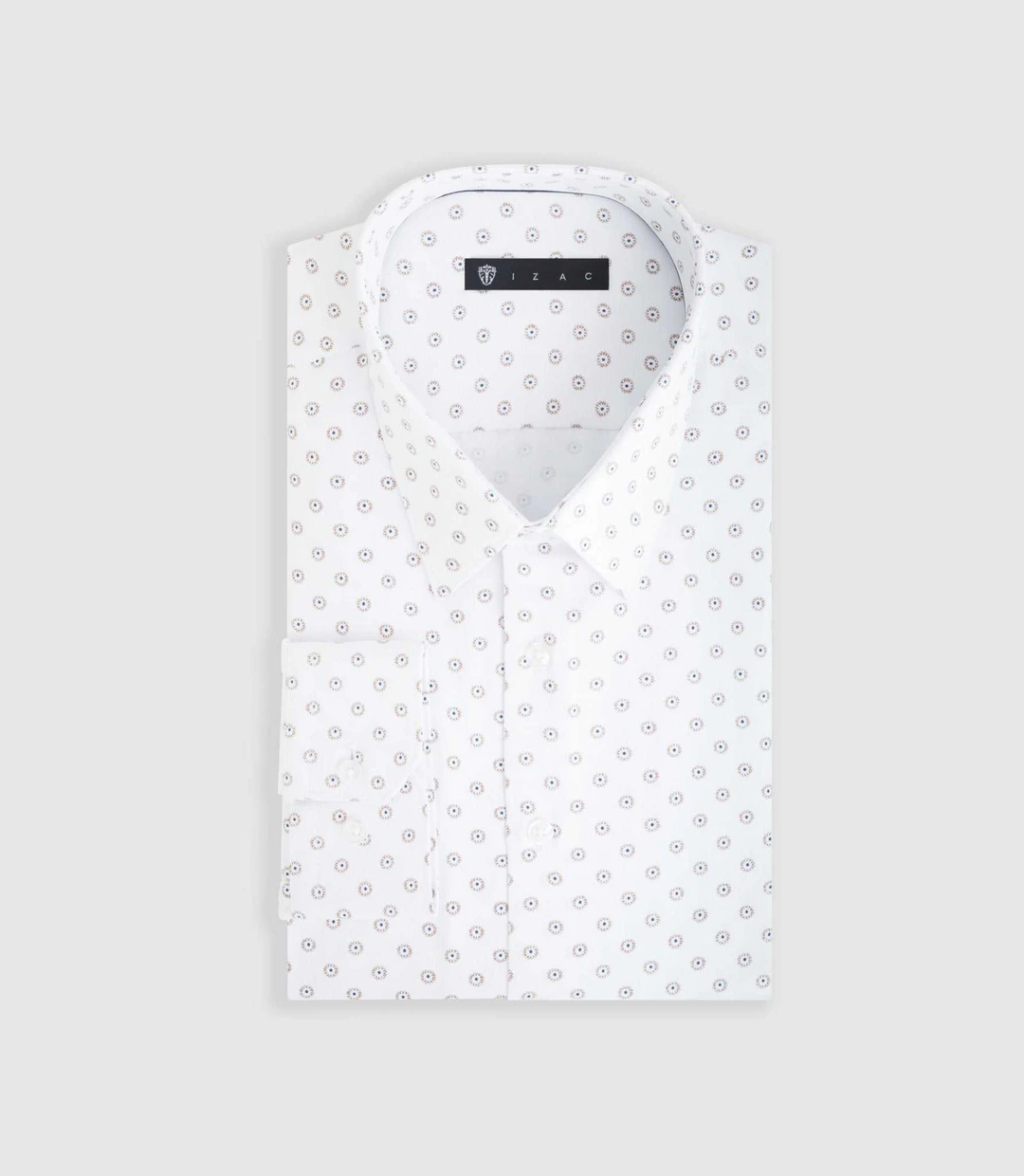 IZAC - Chemise ville blanche et camel ''Difast009''