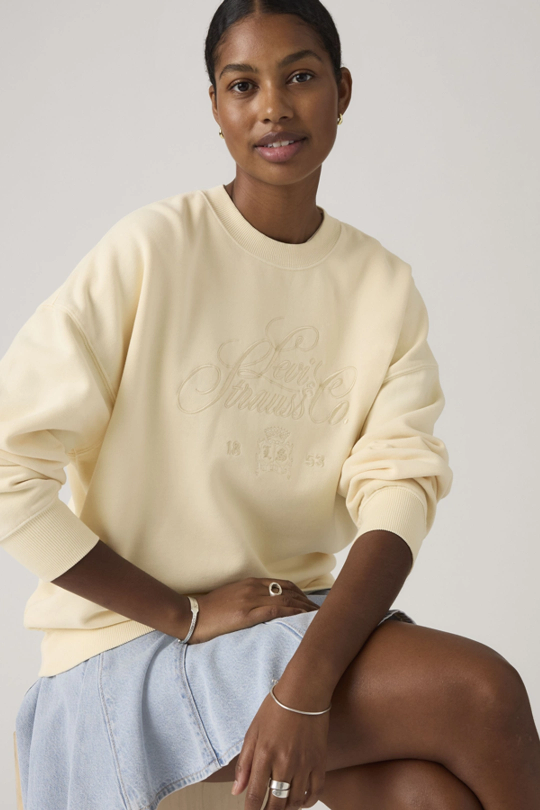 Levi's Sweat Shirt Col Rond Graphique Vintage Oversized - Femme - Bleu / Sunshine Blue - XS
