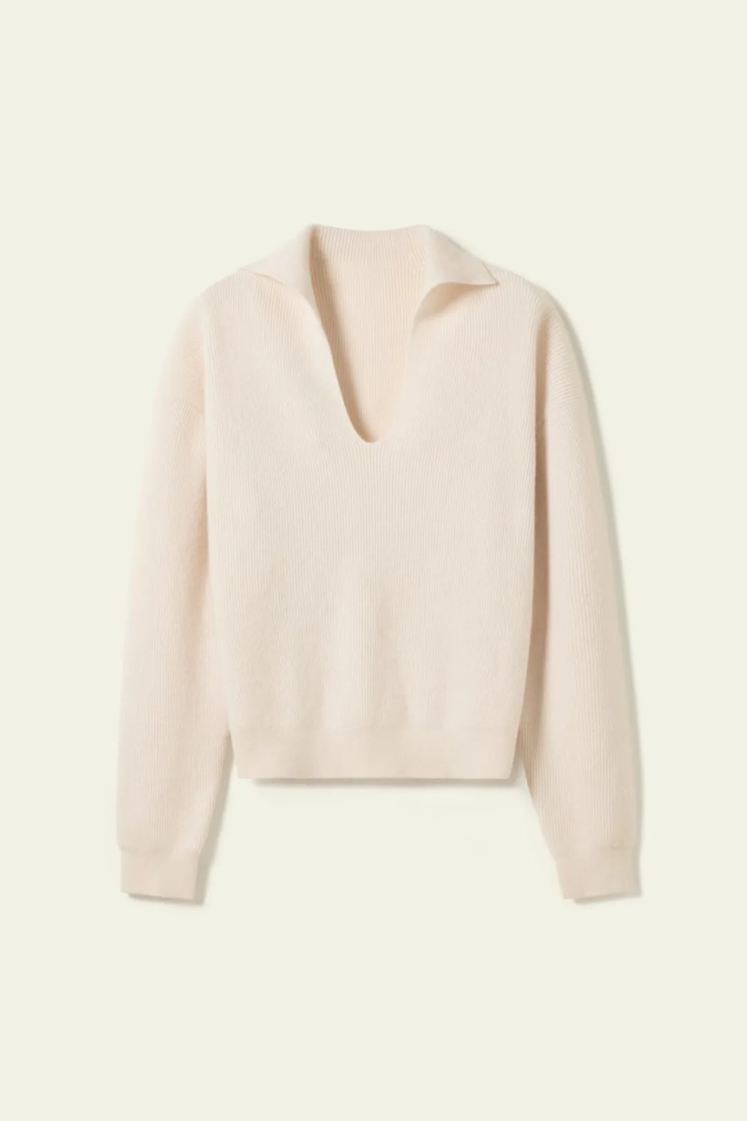 LILYSILK Polo Côtelé Cachemire Femme Tonnerre M - Doux, Léger, Respirant, Col V