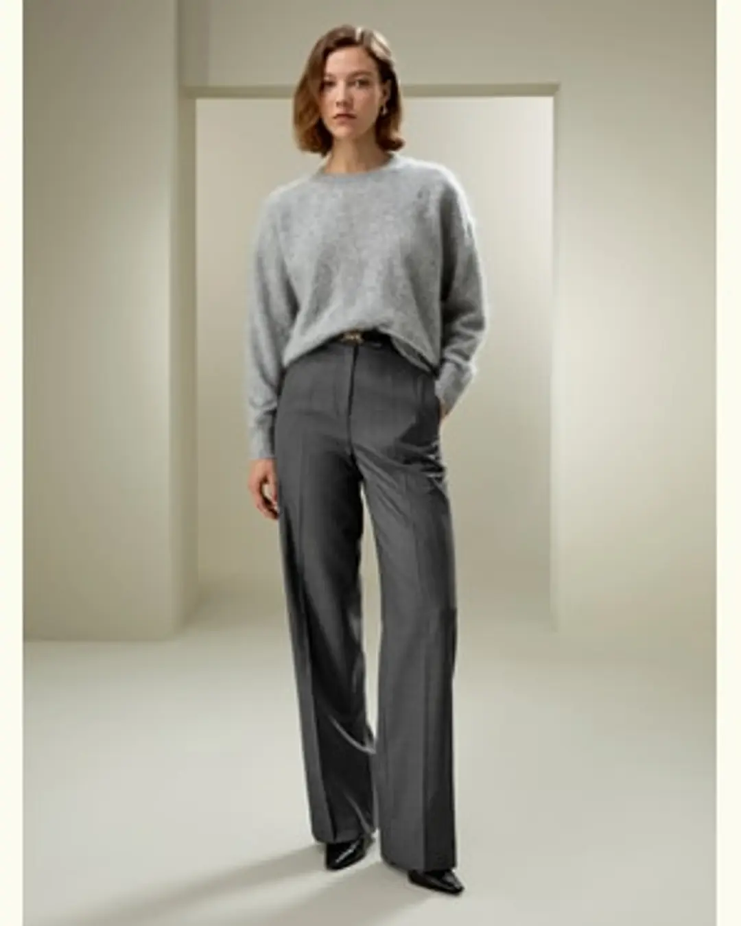 LILYSILK Pantalon Droit En Laine Et Soie Mélangée À Jambe Droite Soie Et Laine Les Essentiels De La Garde-Robe Noir 36