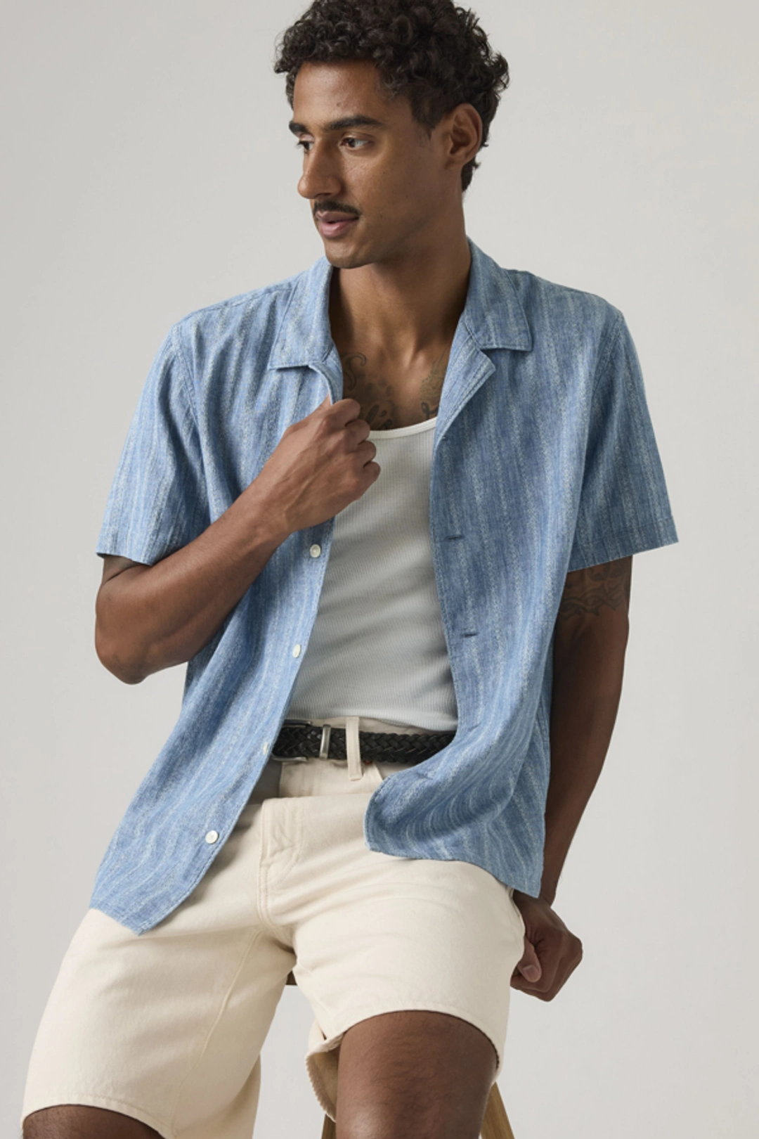 Levi's Chemise Camp Sunset - Homme - Bleu / Felix Indigo Dobby - 2XL - 2