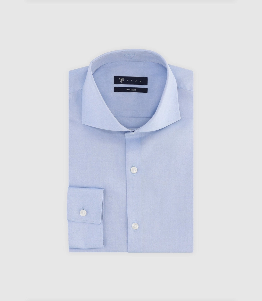 IZAC - Chemise infroissable avec broderie ciel