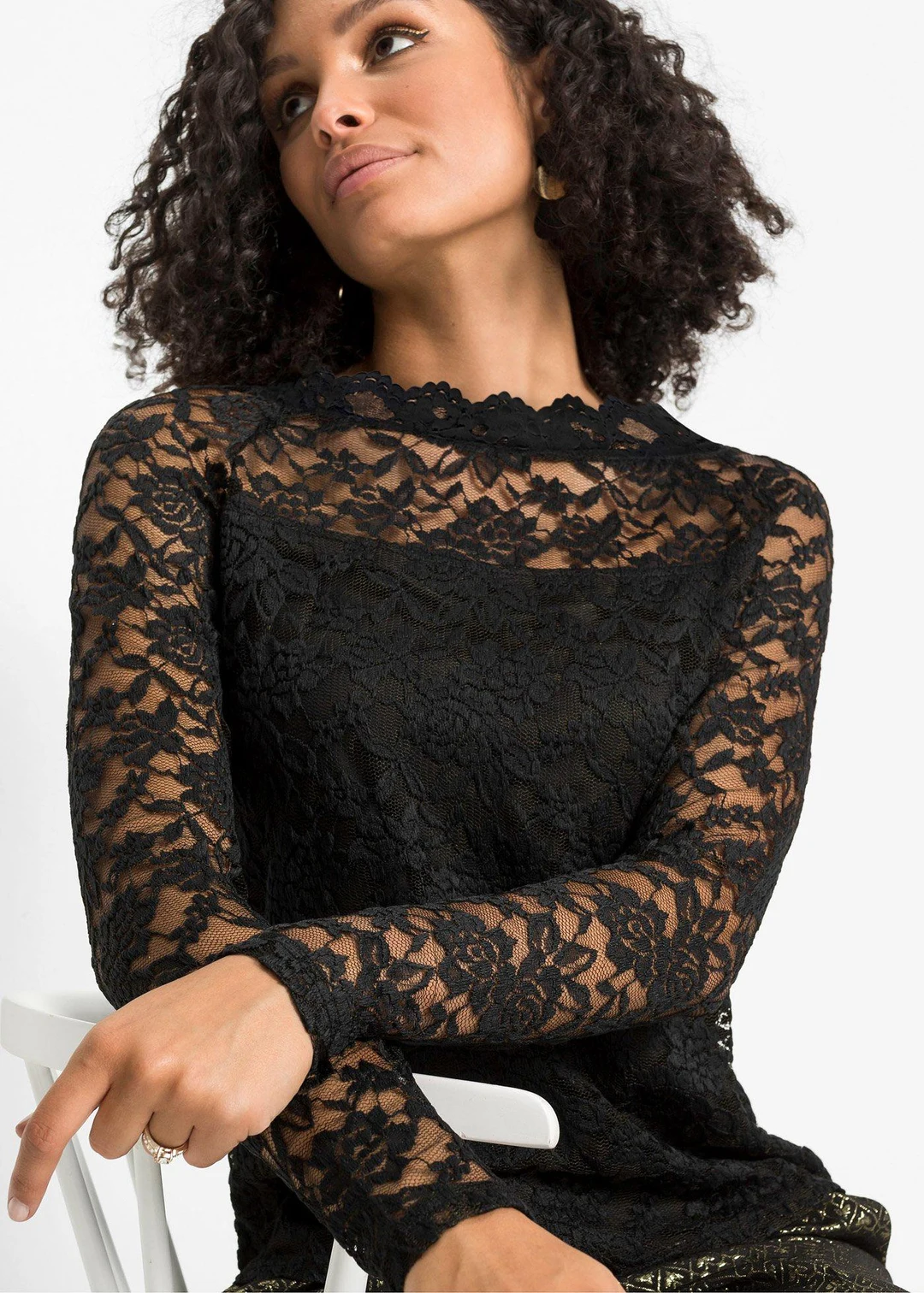T-shirt manches longues en dentelle - 3