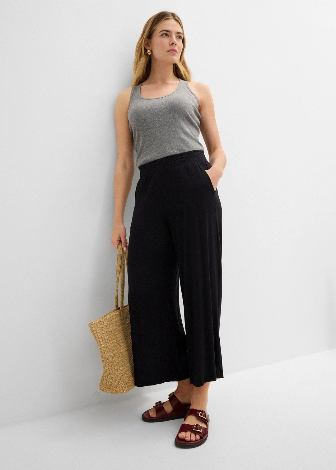 Pantalon fluide en jersey viscose, longueur 7/8 - 2