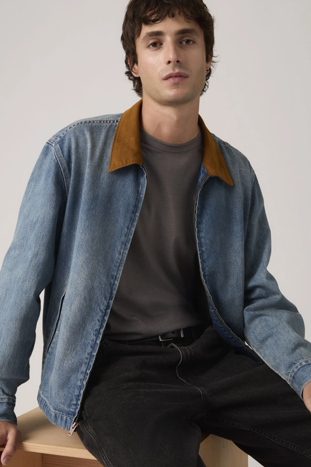 Levi's Veste Zippée Mechanics - Homme - Bleu / Light It Up T - 2XL