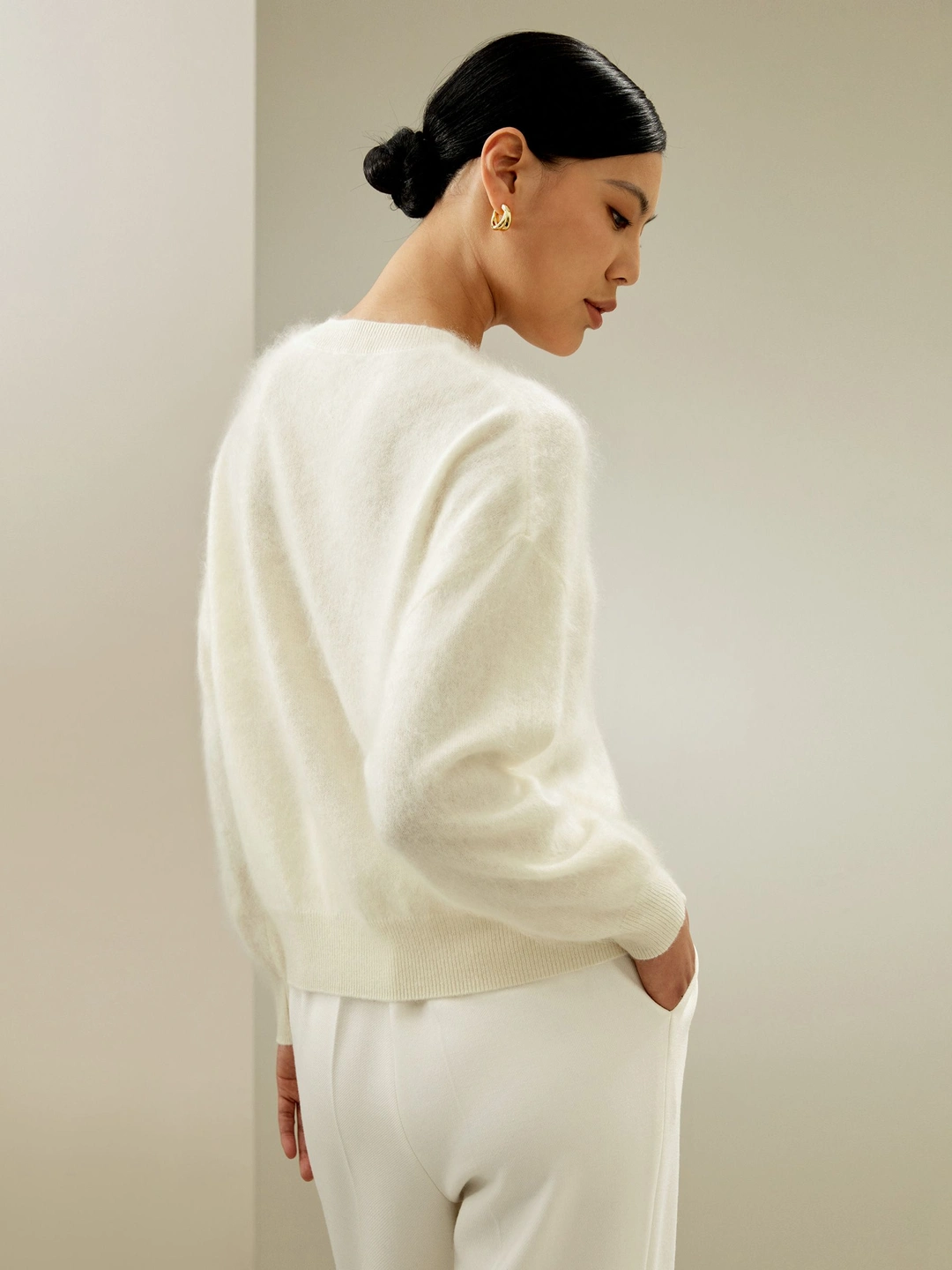 LILYSILK Pull 100 Cachemire Femme Parfait Pour Toutes Les Occasions Cachemire De Première Qualité Douceur Contre La Peau Blanc Xl