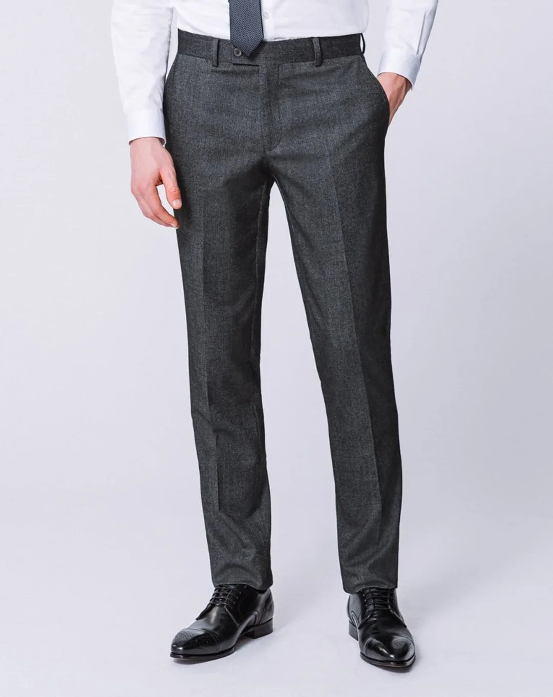 IZAC - PANTALON MOTIF CHEVRON GRIS