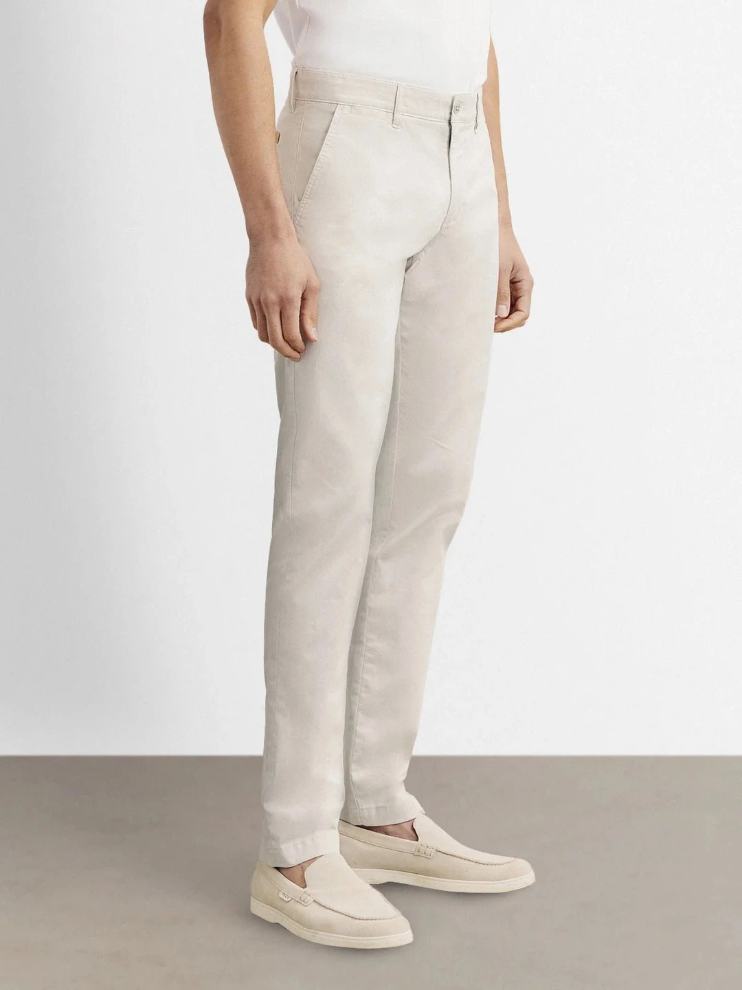 IZAC - Pantalon coton stretch beige