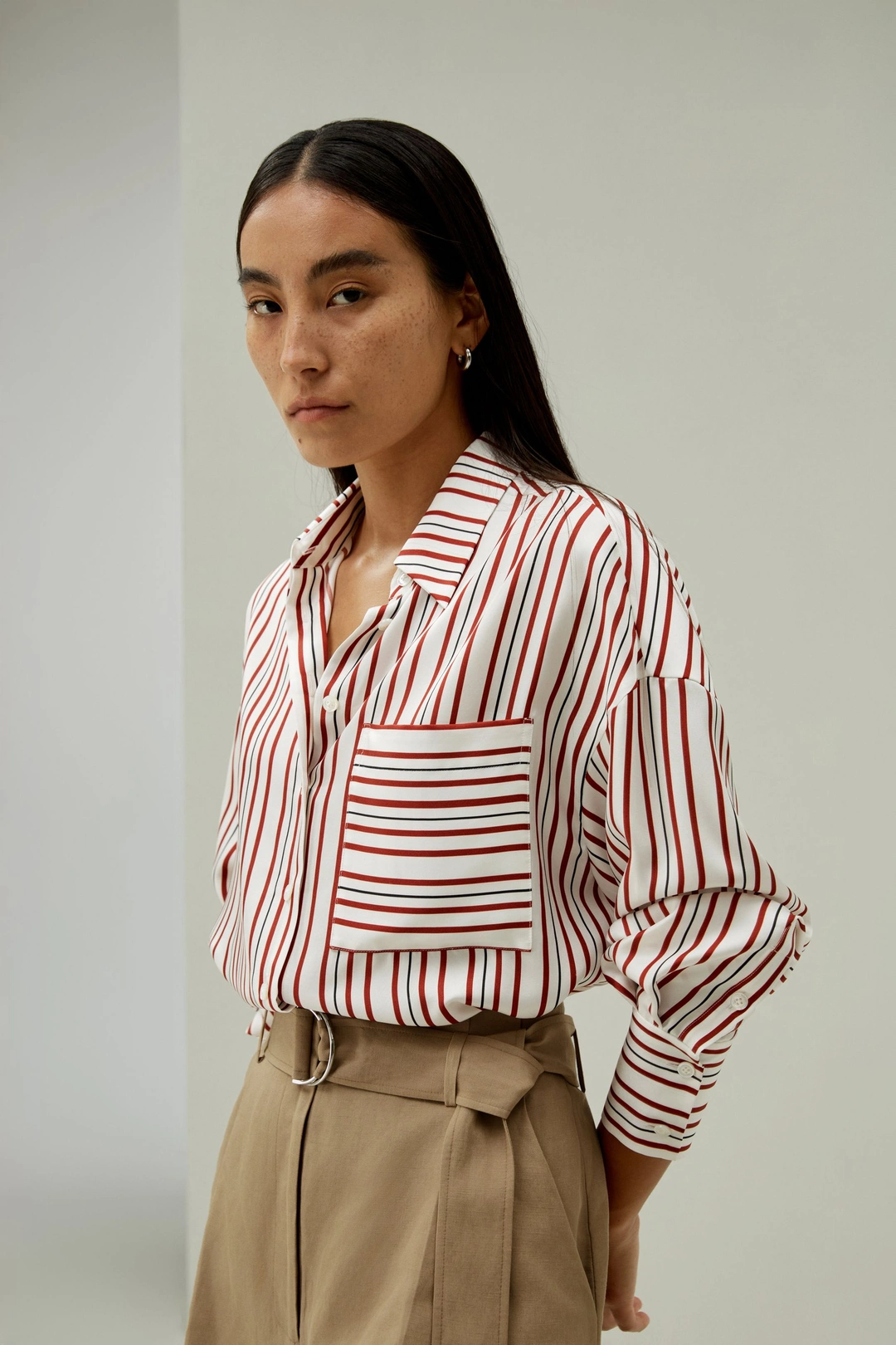 LILYSILK Chemise En Soie Femme Coupe Oversize. Soie De Mûrier De Haute Qualité Simple Et Classique Modèle Classique Rayure Munich L