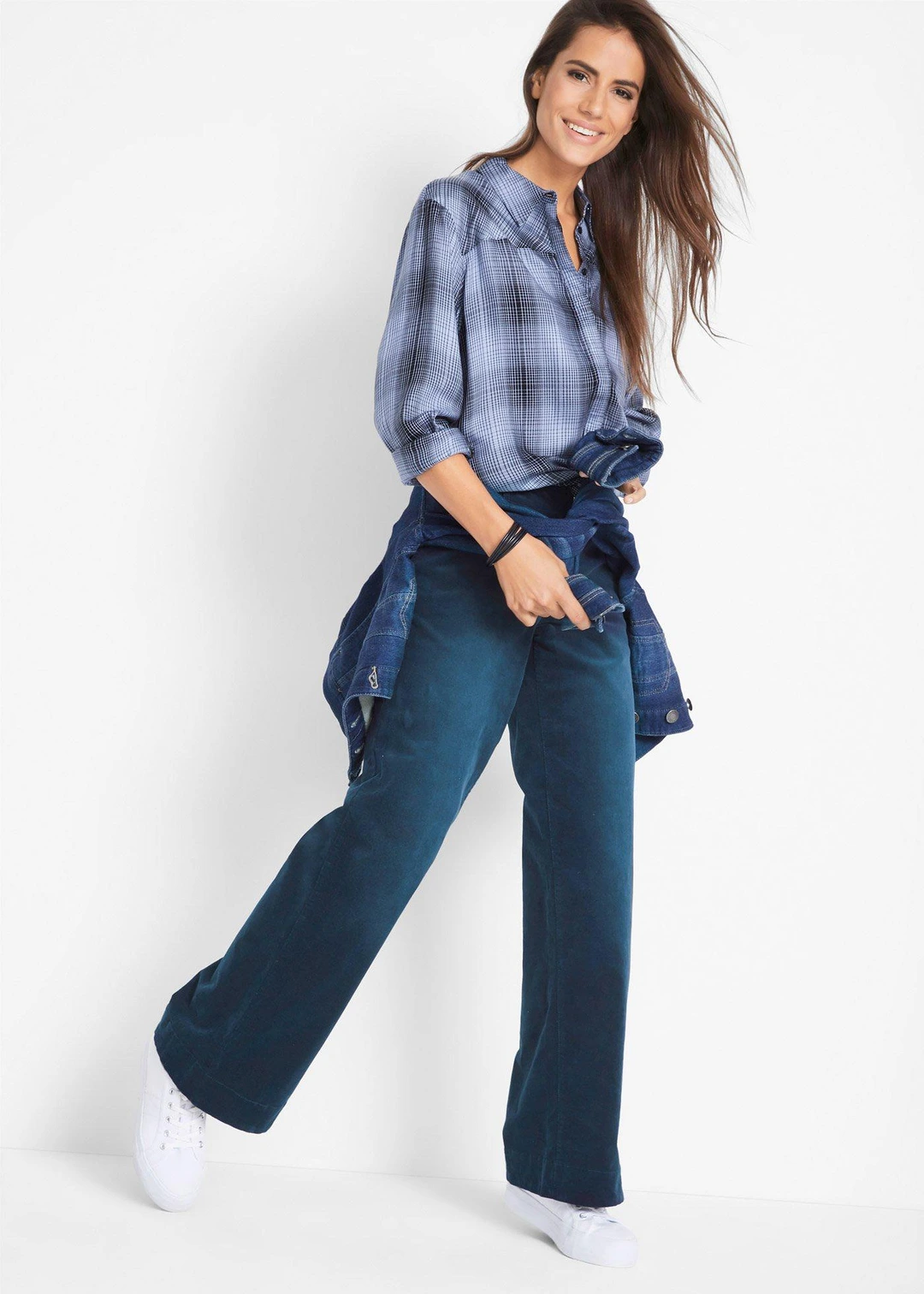 Pantalon large en velours côtelé extensible - 2