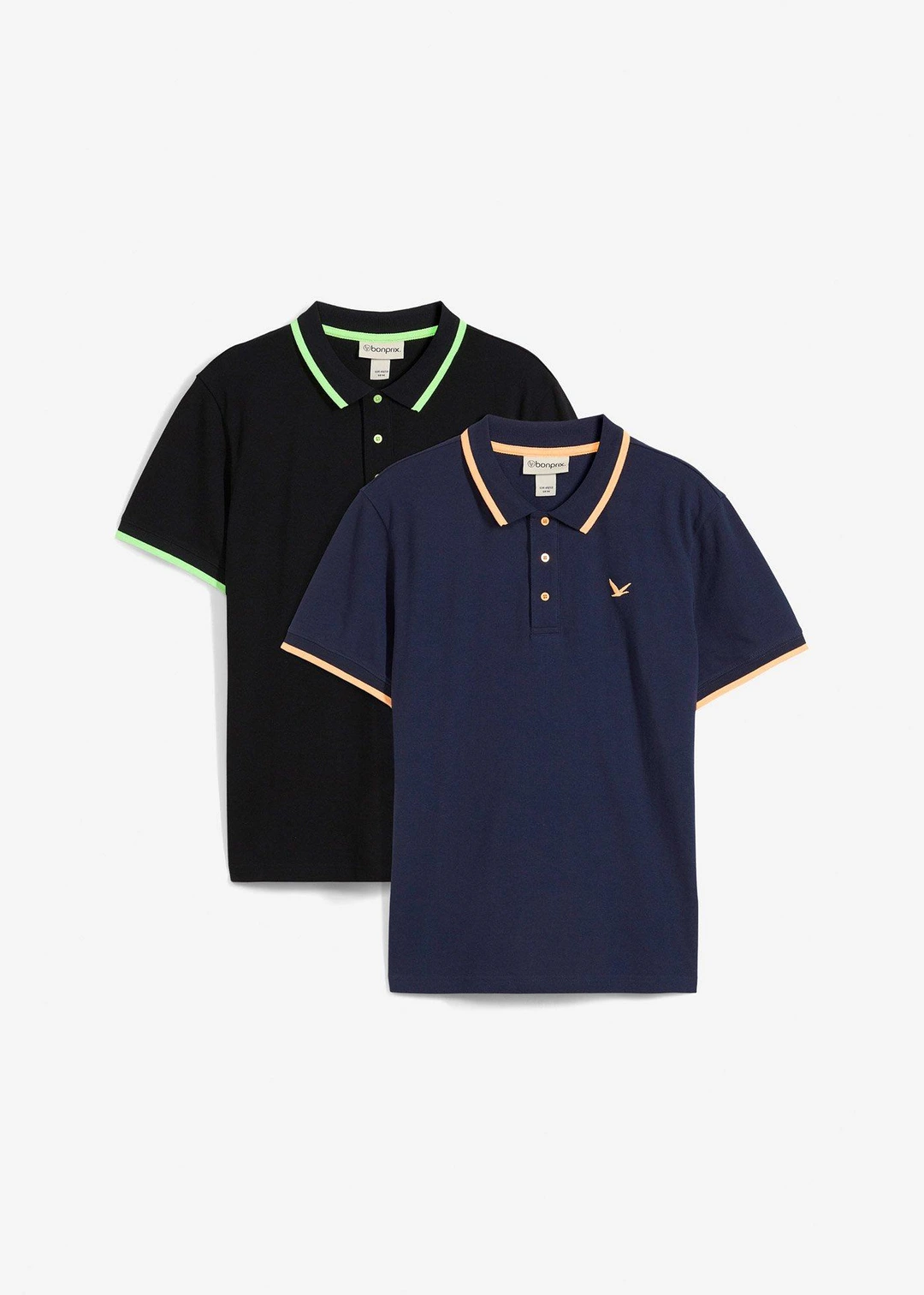 Lot de 2 polos en maille piquée 100% coton