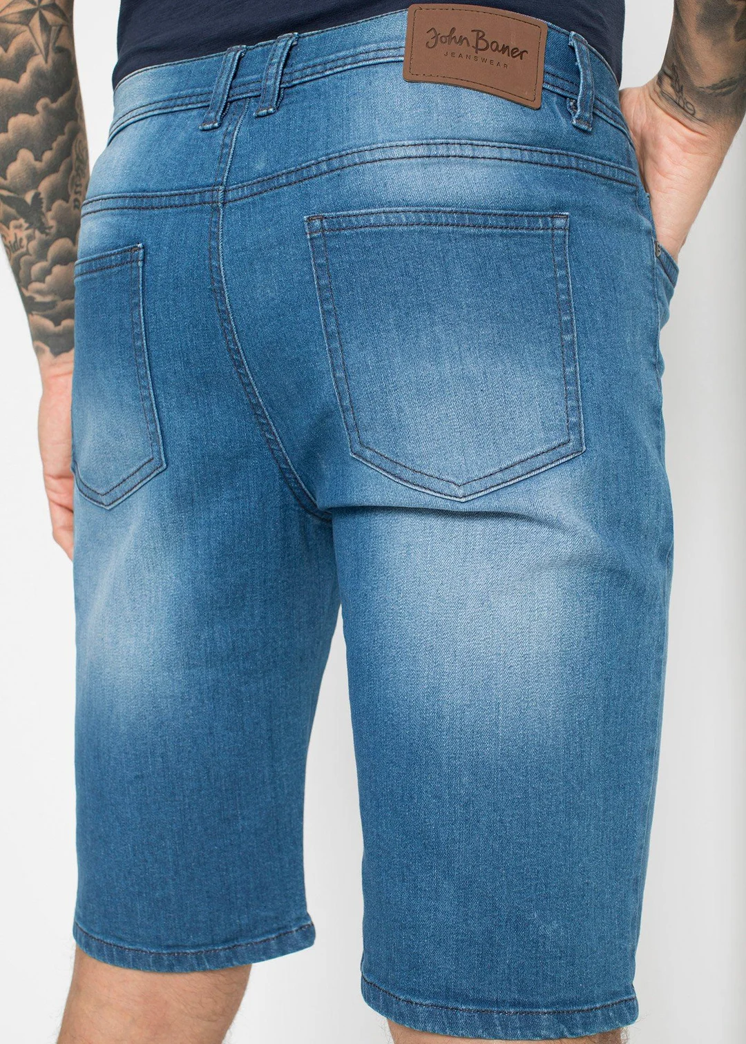 Bermuda en jean extensible avec entrejambe renforcé, regular - 3