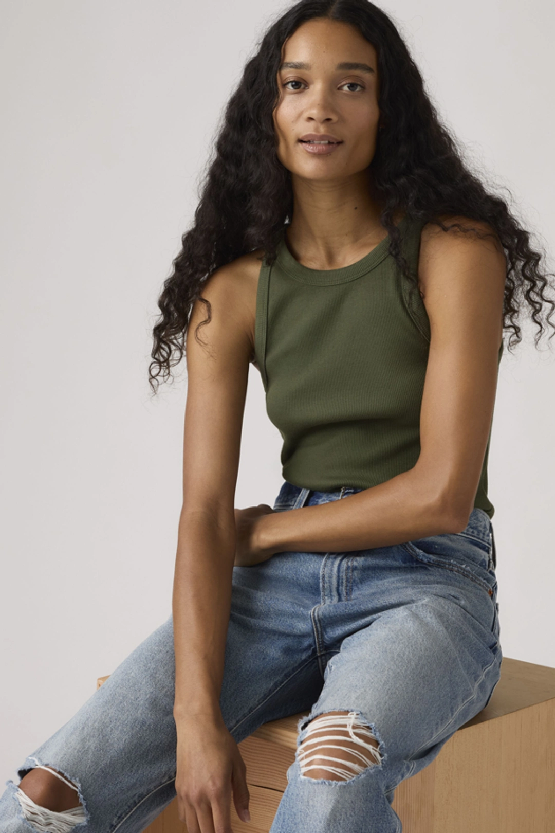 Levi's Débardeur Dos Nageur Essential - Femme - Bleu / Provincial Blue Garment Dye - XS