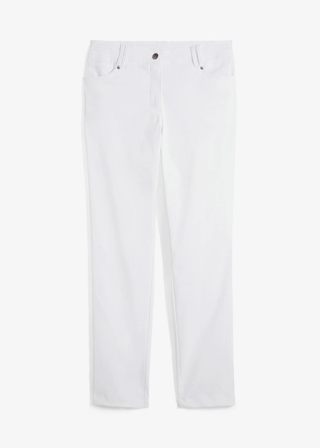Pantalon droit en bengaline extensible, taille élastiquée