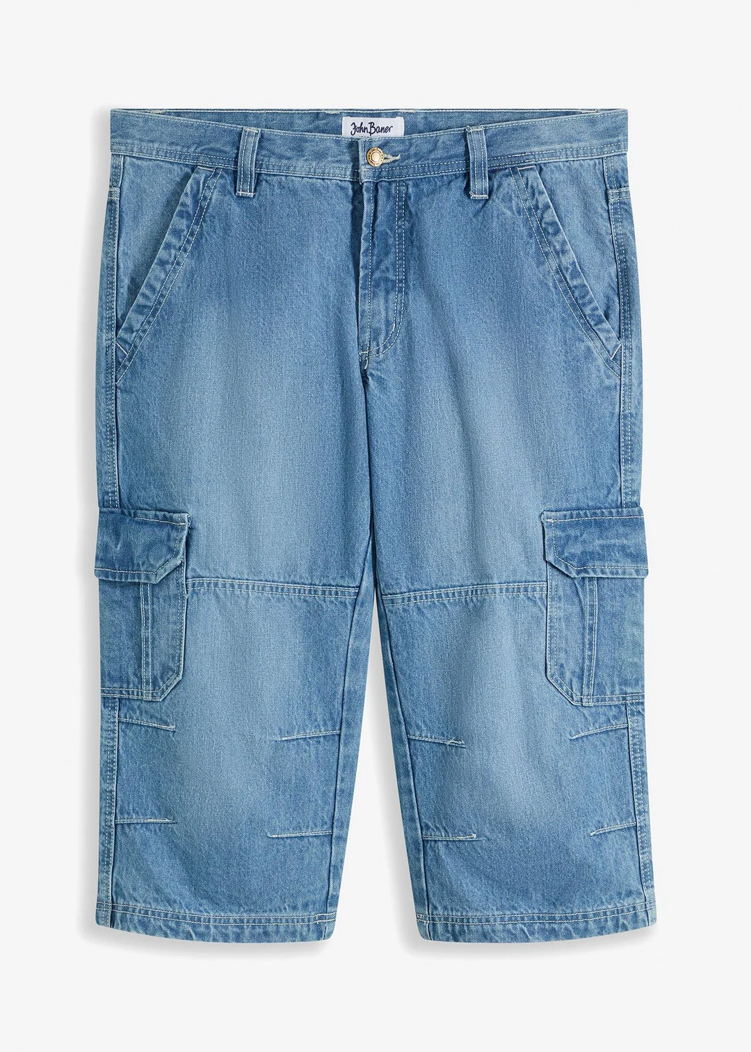 Jean cargo 3/4 regular droit