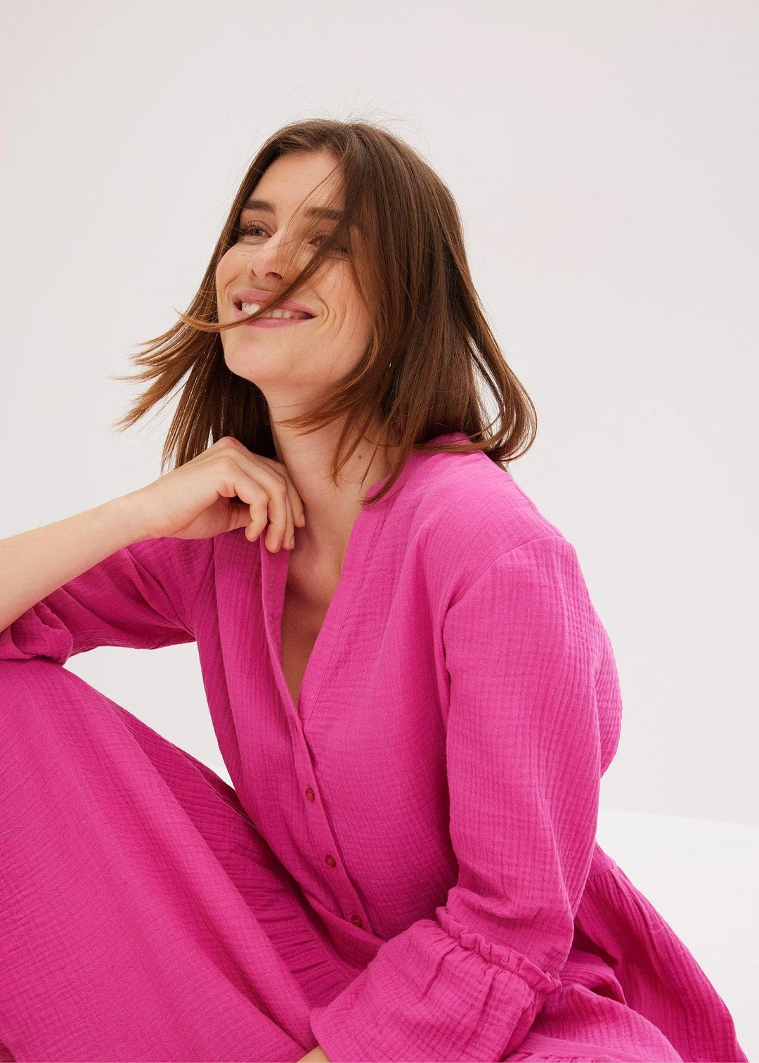Robe longue en gaze de coton douce