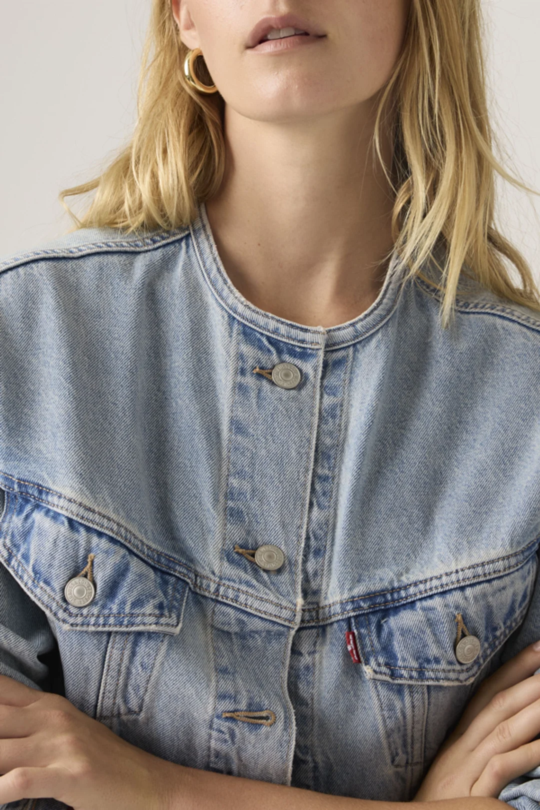 Levi's Veste Trucker Sans Col Shrunken ‘90s - Femme - Blanc / Tooth Fairy - L - 2