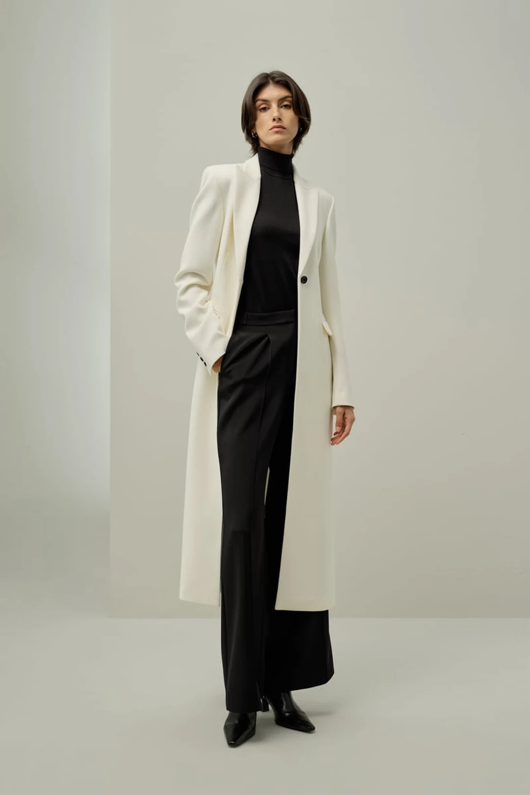LILYSILK Manteau Femme Chic Tweed Soie Laine Ajusté Revers Déstructuré Blanc Naturel 36