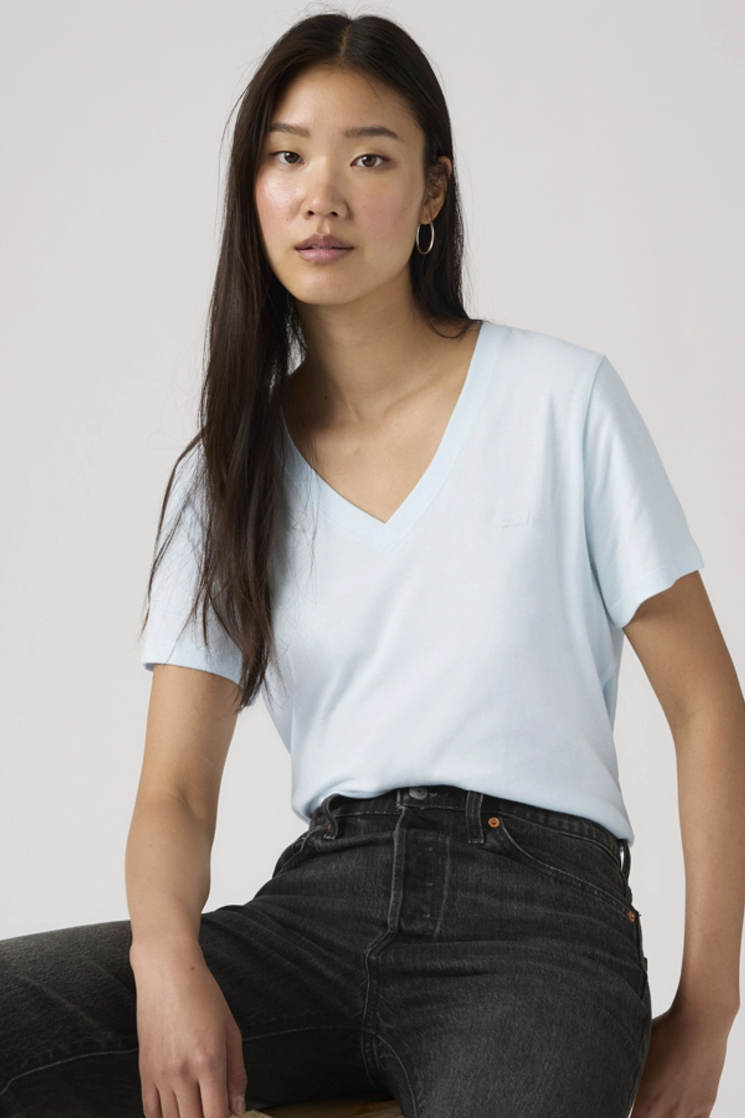 Levi's T Shirt En Coton Col V Favorite - Femme - Vert / Deep Depths - XS
