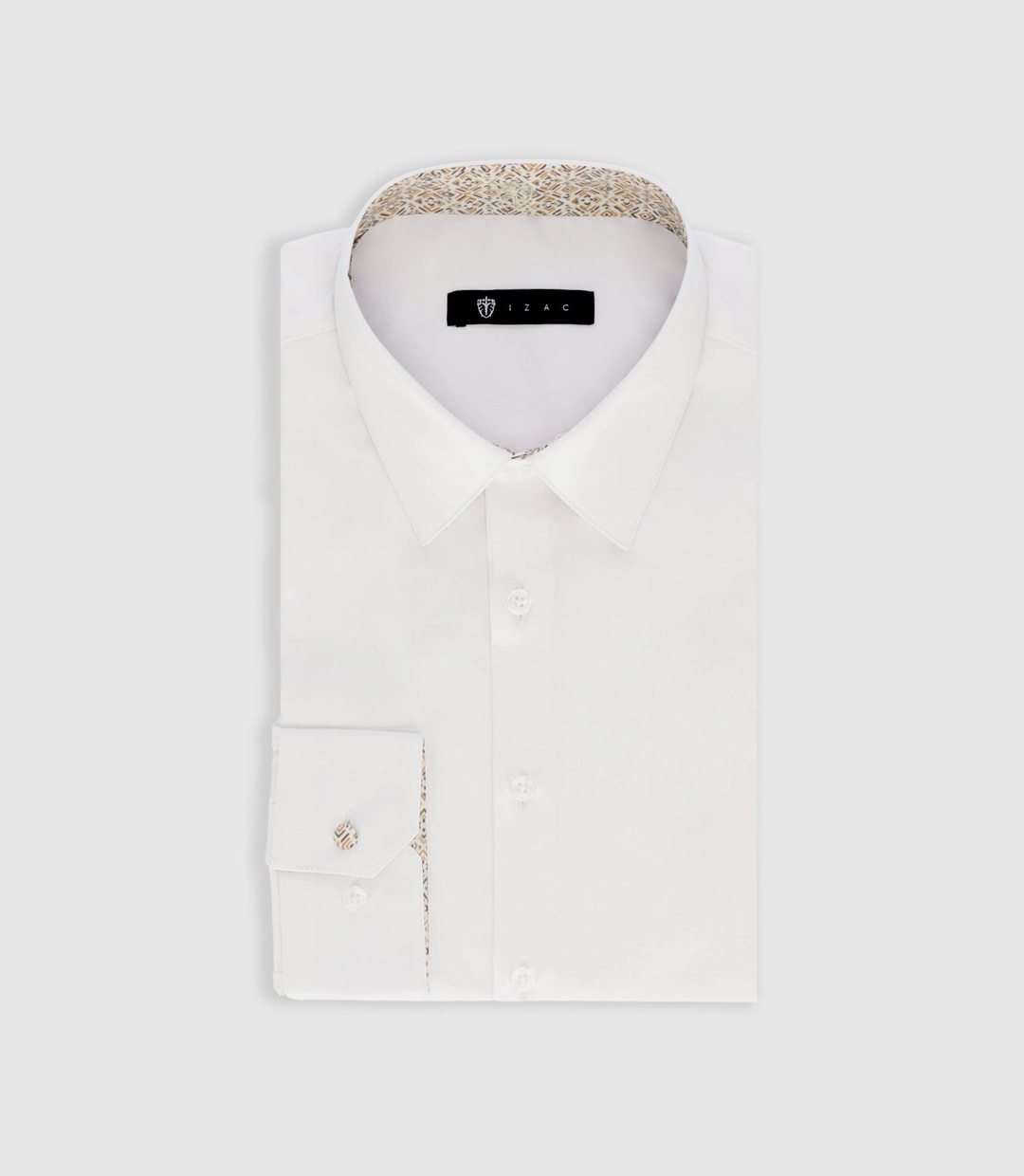 IZAC - Chemise unie à fantaisie blanche PALMIRO