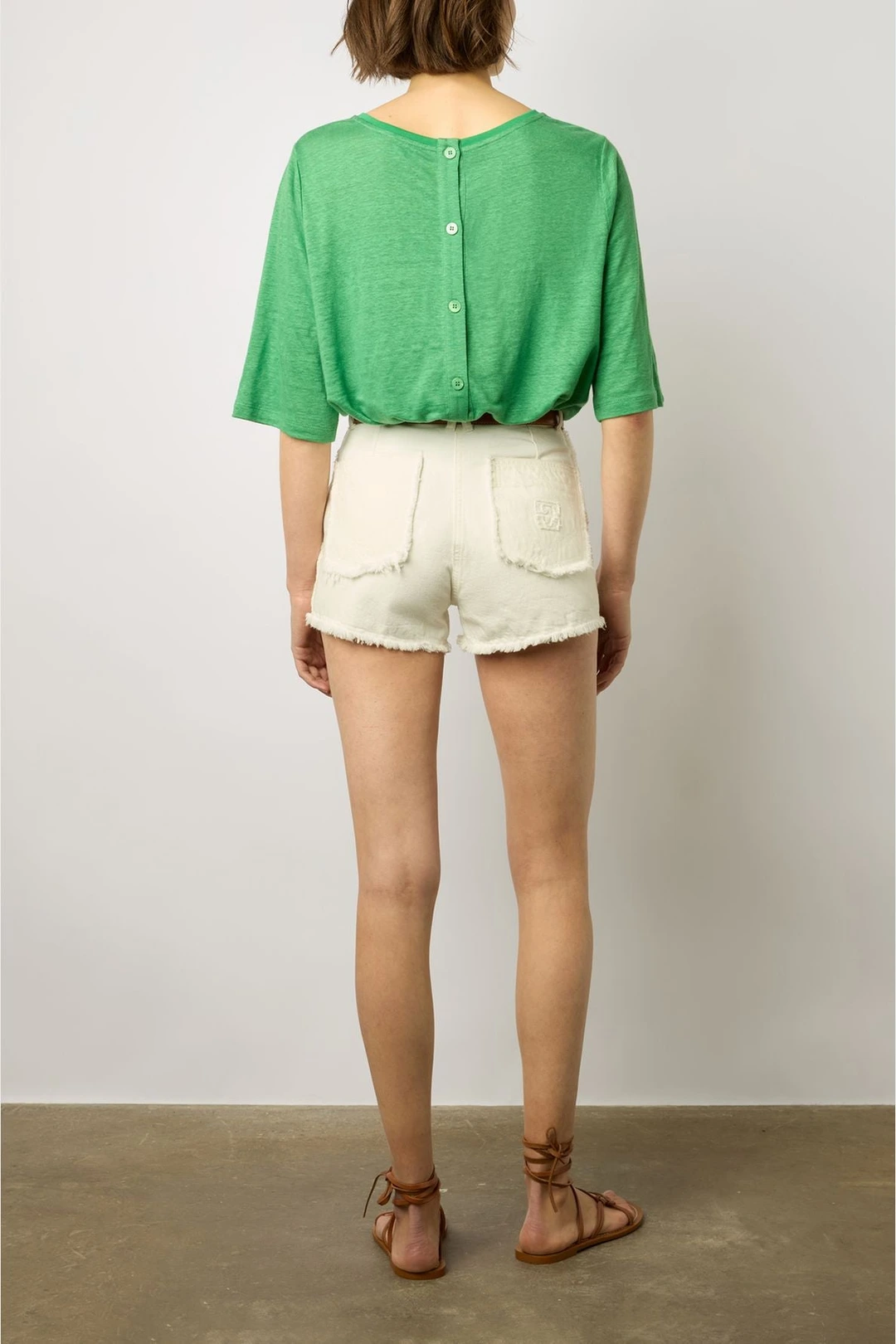 T-shirt au dos boutonné - MAGNOLIA - Vert