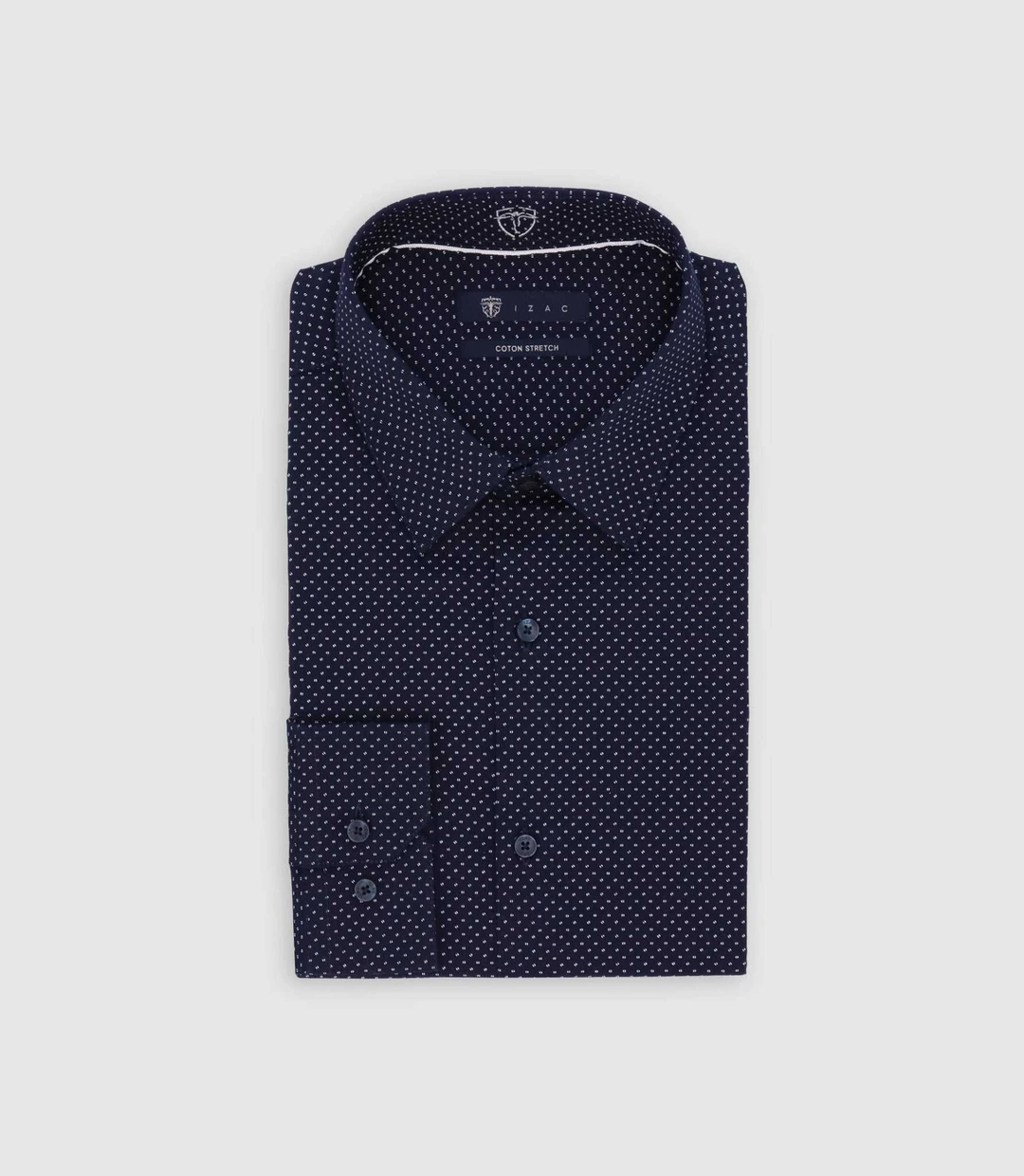 IZAC - Chemise ville à motifs marine