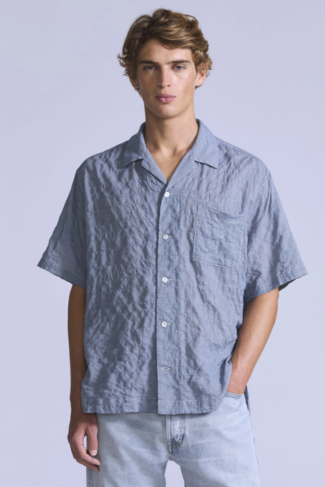 Levi's Chemise Camp Manche Courte - Homme - Bleu / Mini Plaid - XL